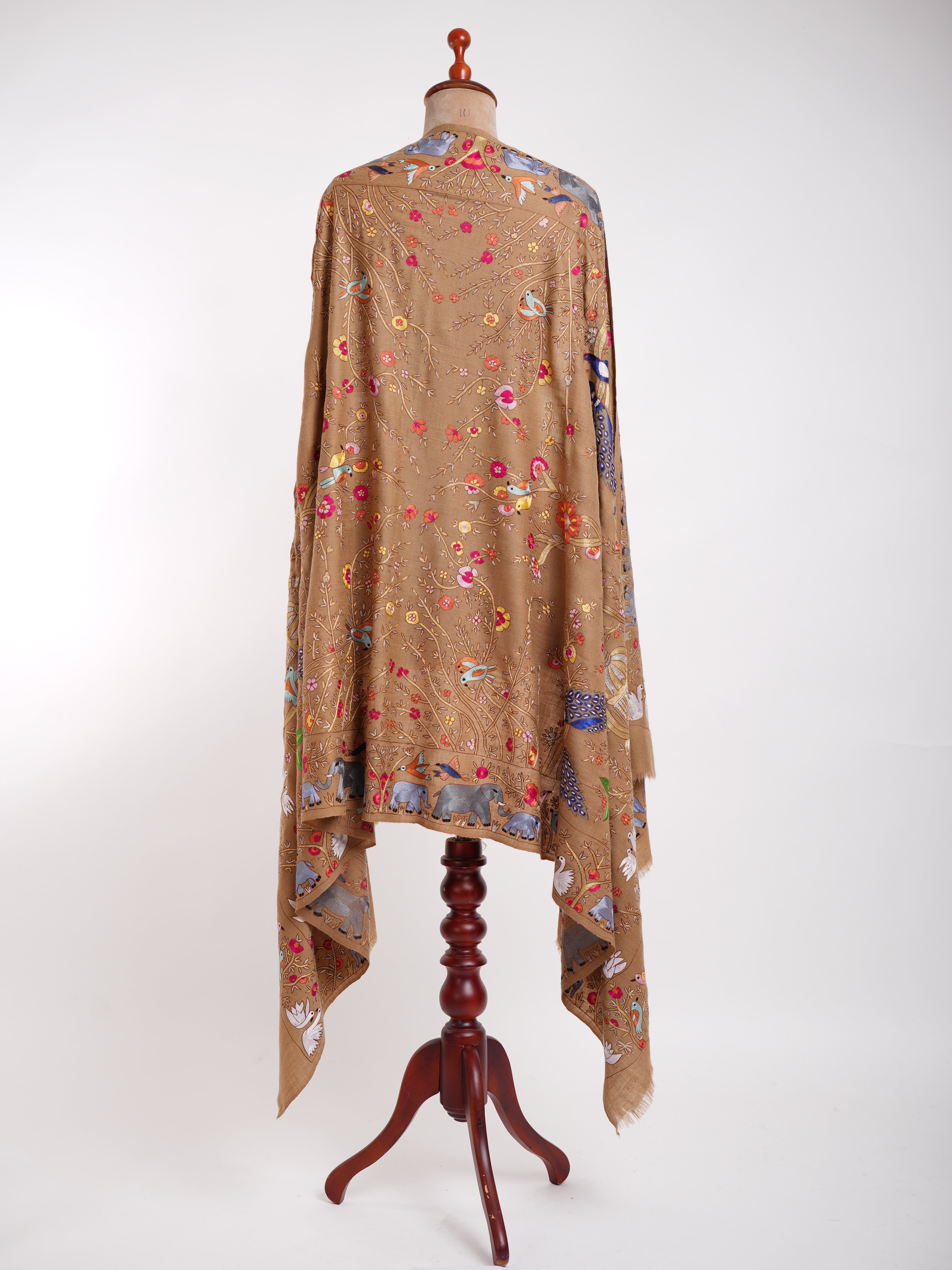 Birdie Kalamkari Handmade Pashmina Shawl