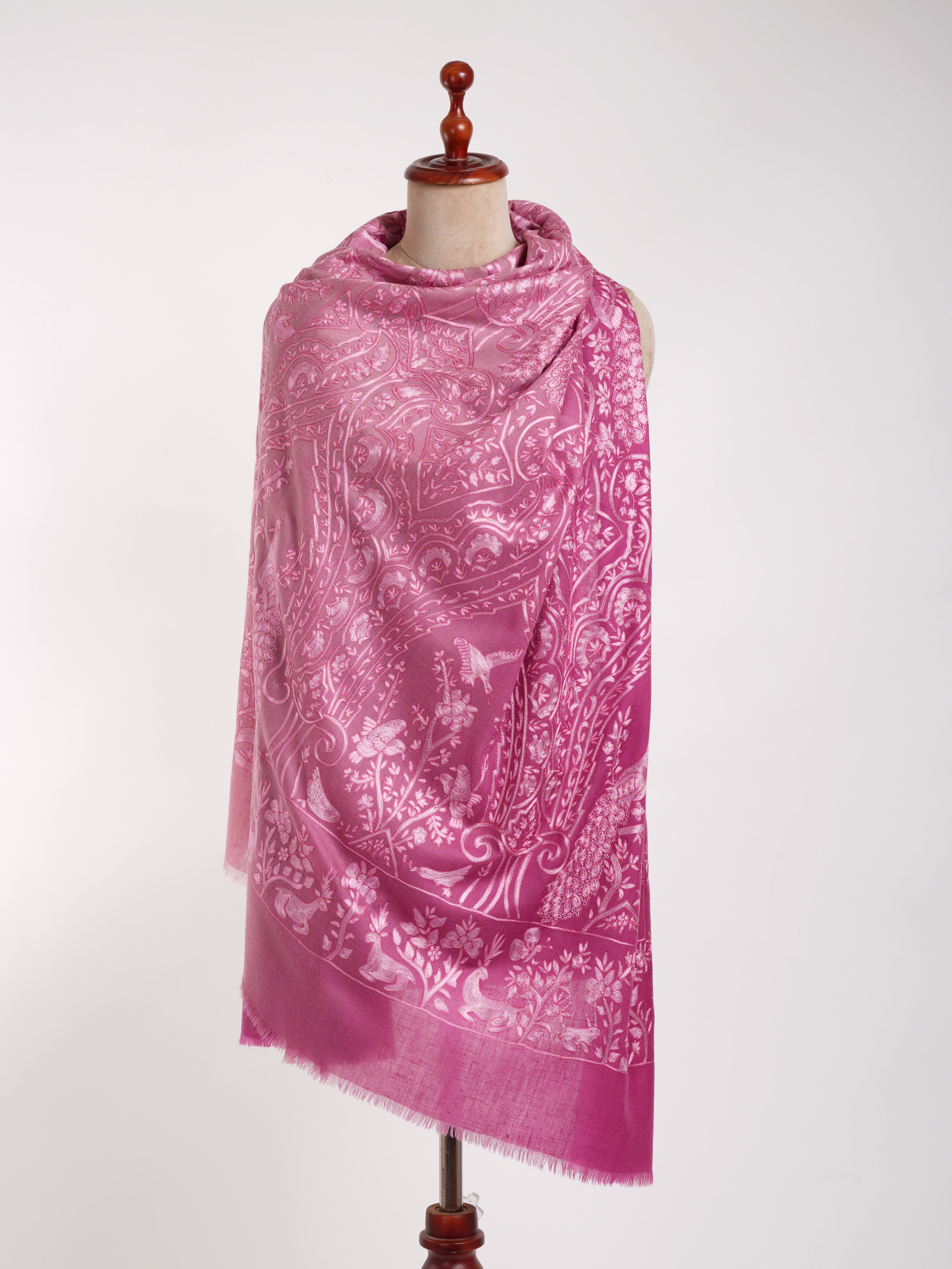 Ombre Hand Hook Brodé Pashmina Châle Betterave Violet