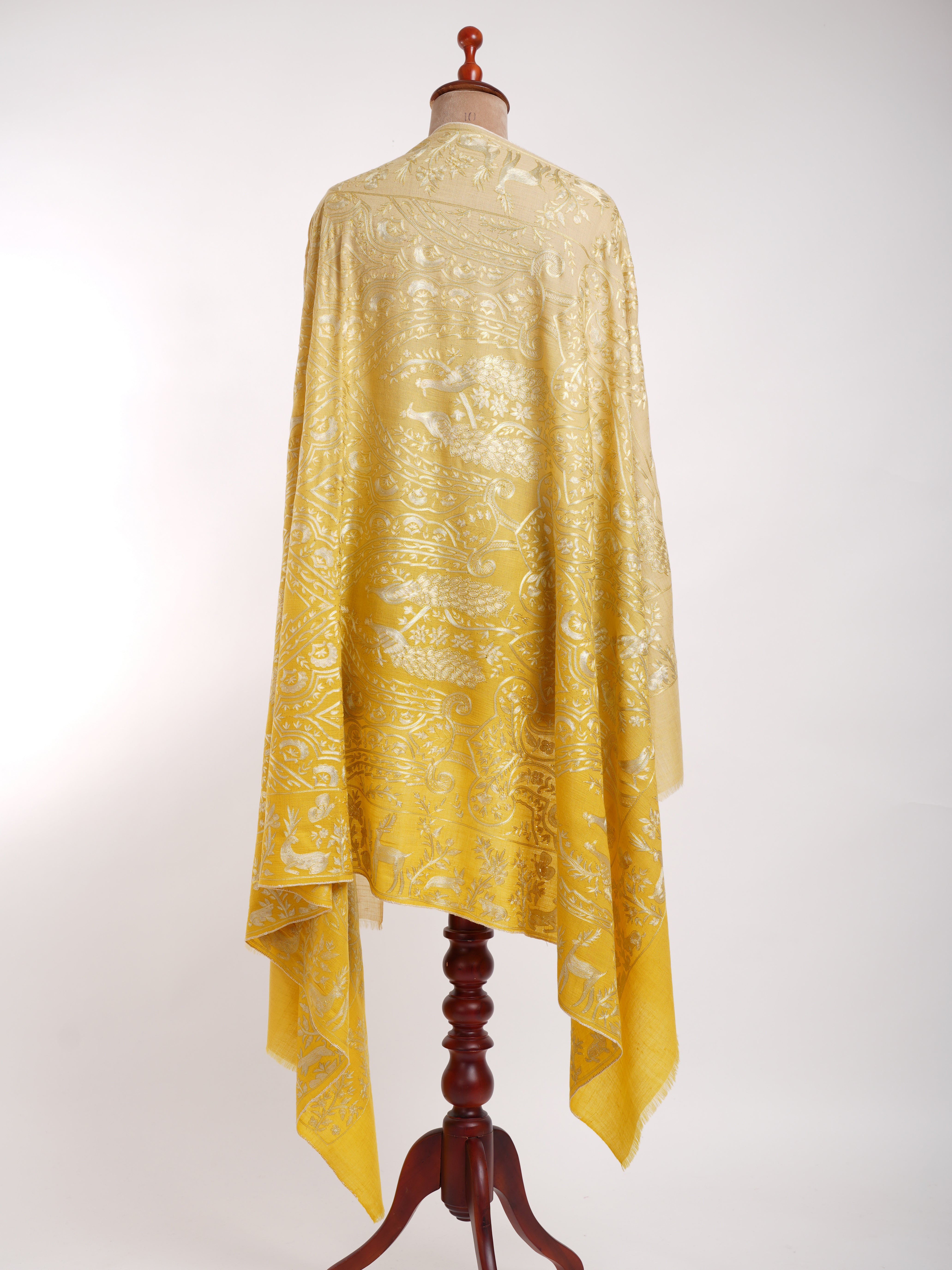 Châle Pashmina Paon Jaune Empire Ombre