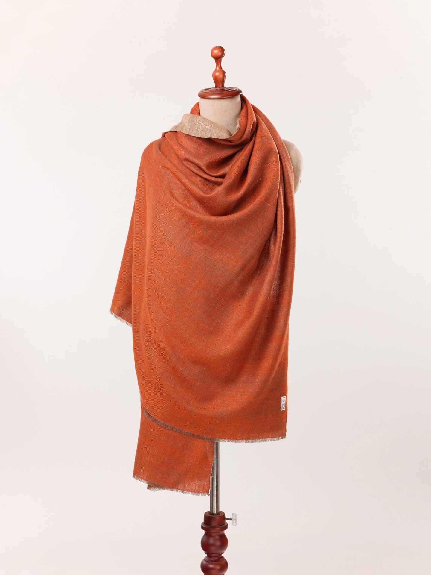 Dual Shade Handspun Handwoven Rust and Beige Handwoven Kashmiri Plain Pashmina Shawl Dual Shade Handspun Handwoven Rust and Beige Handwoven Kashmiri Plain Pashmina Shawl Shahkaar.com
