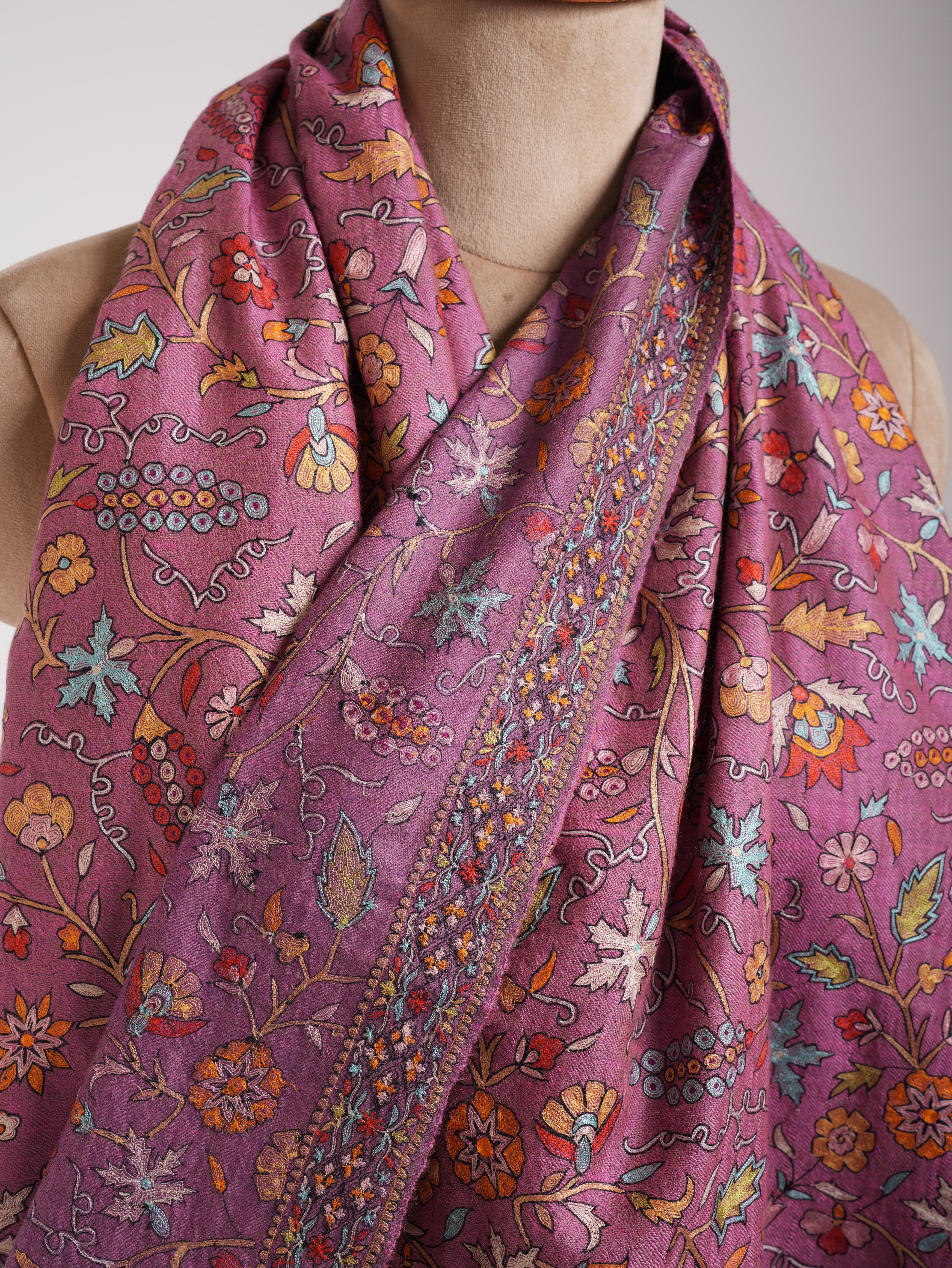 Dorukha Fusion Hand Embroidered Jamavar shawl