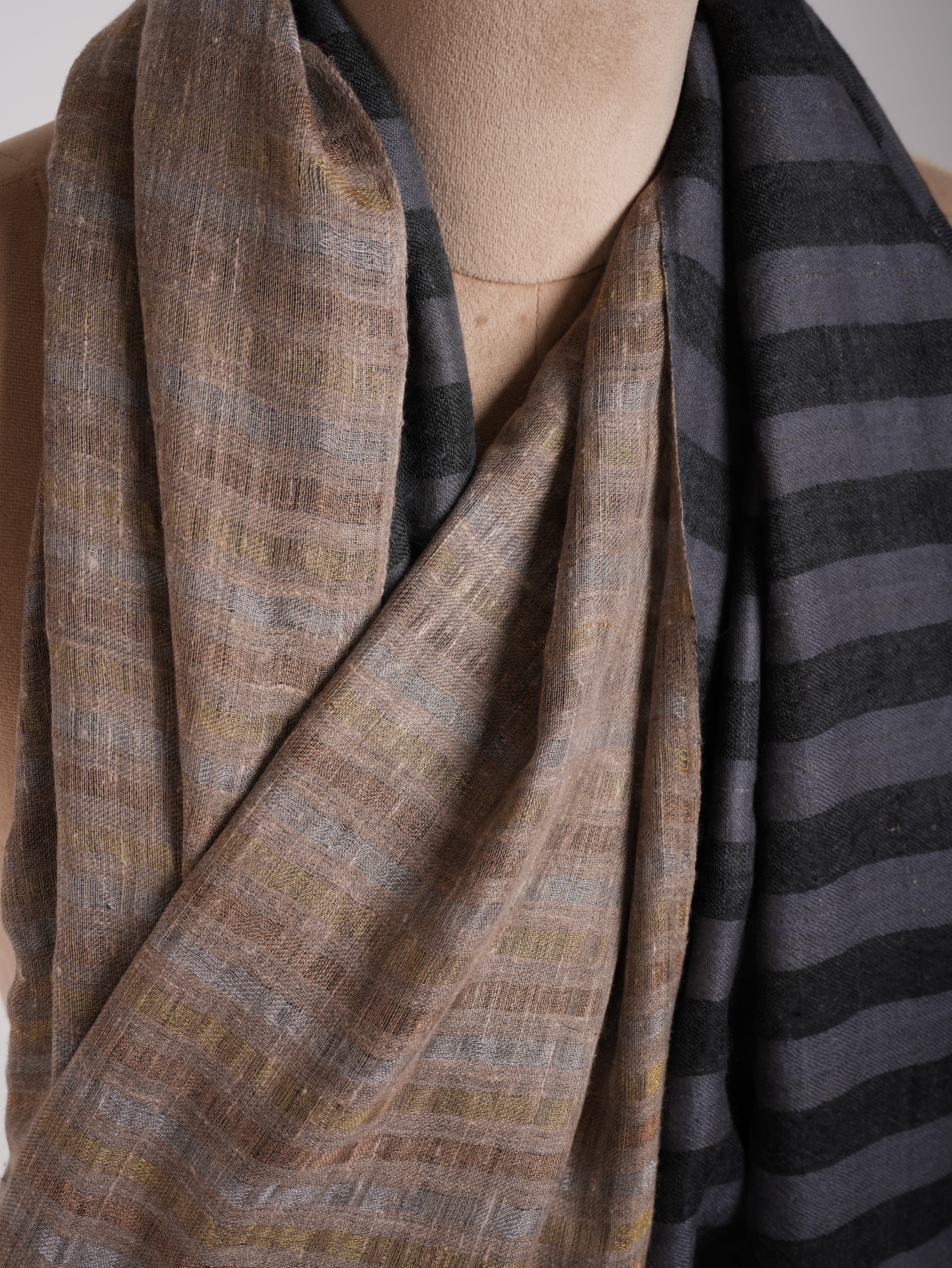 Dual Tone Handwoven Authentic Pashmina Wrap