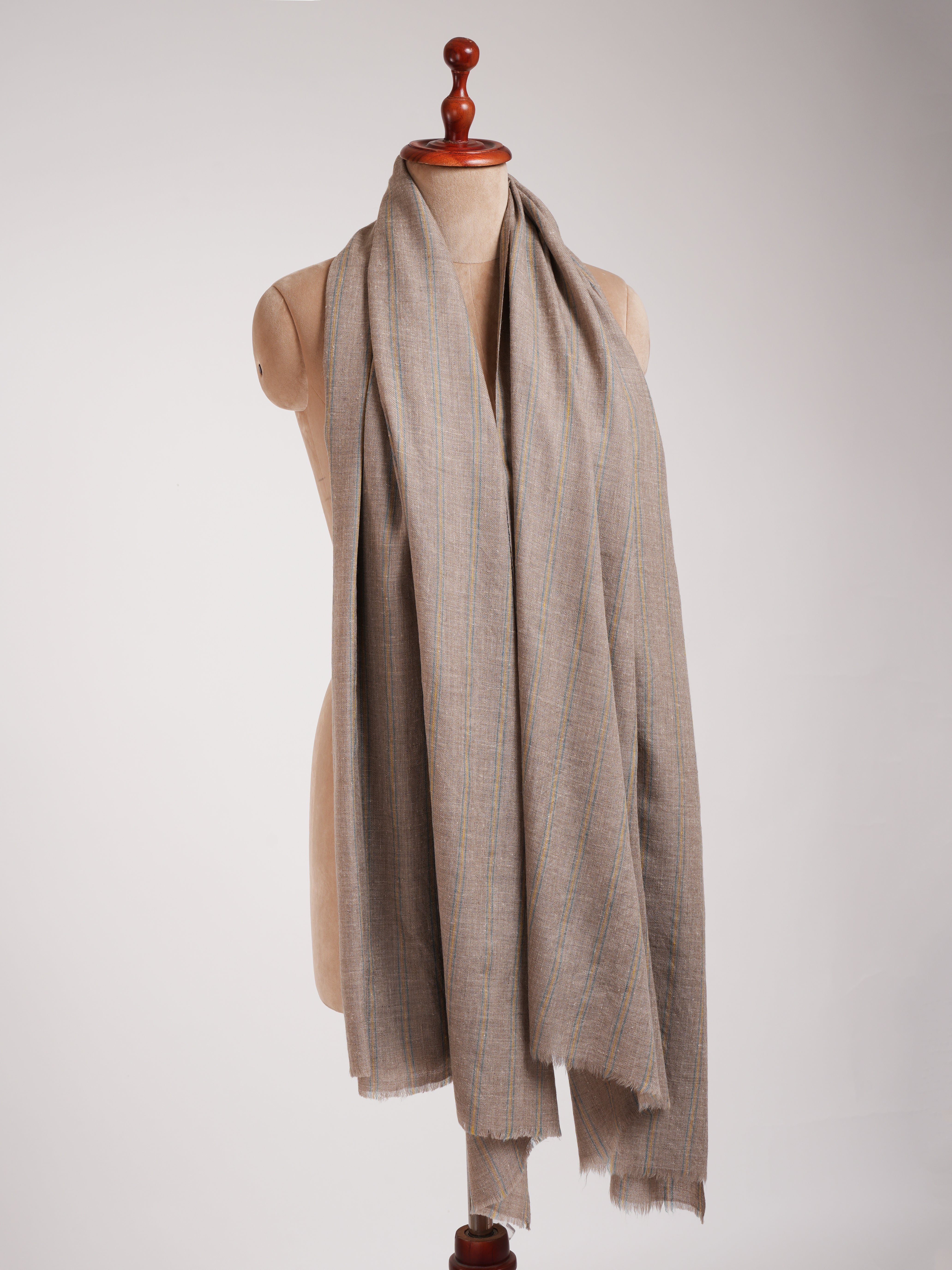 Minimalistic Stripe Pure Pashmina Handwoven Shawl