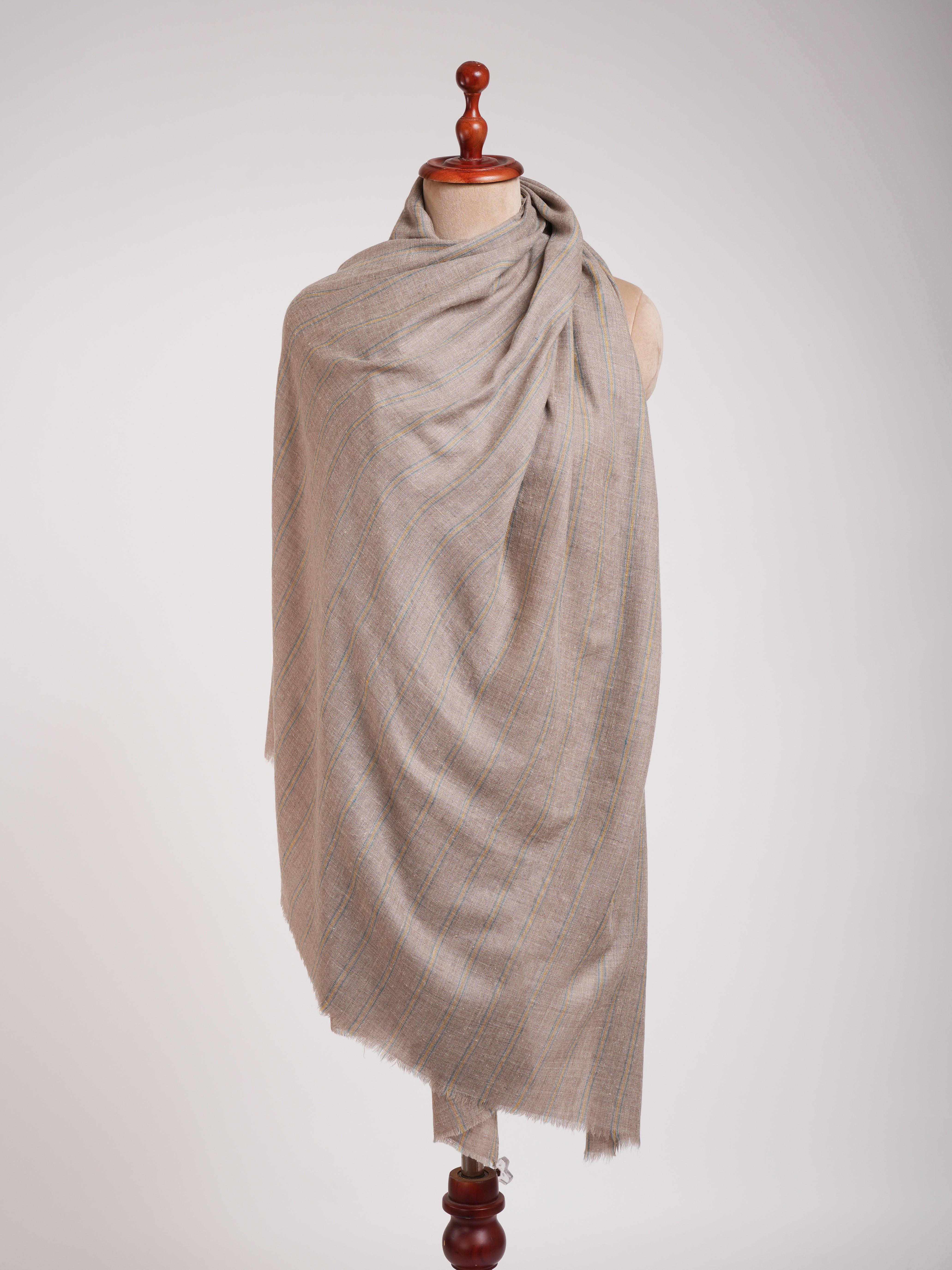 Minimalistic Stripe Pure Pashmina Handwoven Shawl