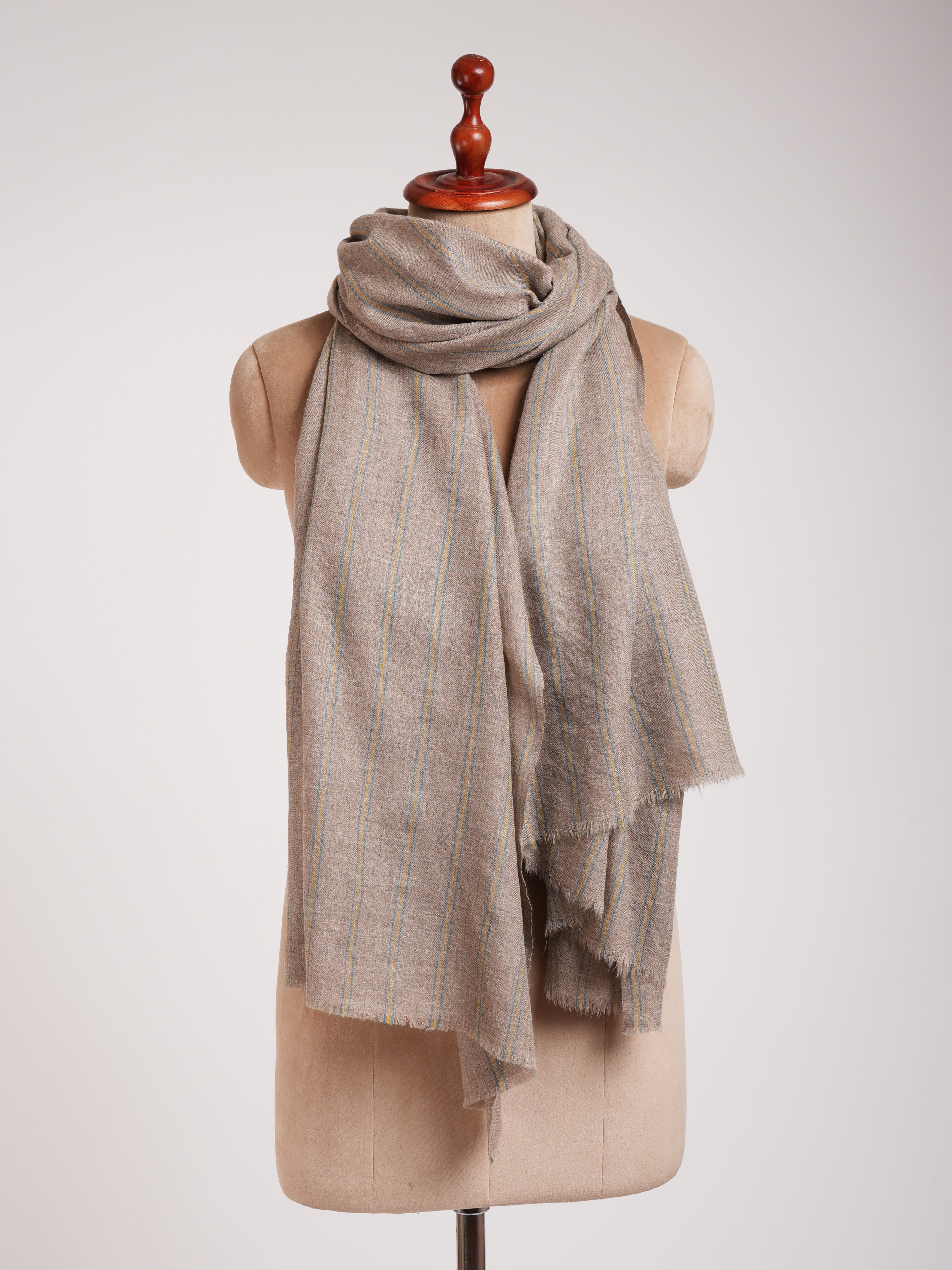 Minimalistic Stripe Pure Pashmina Handwoven Shawl