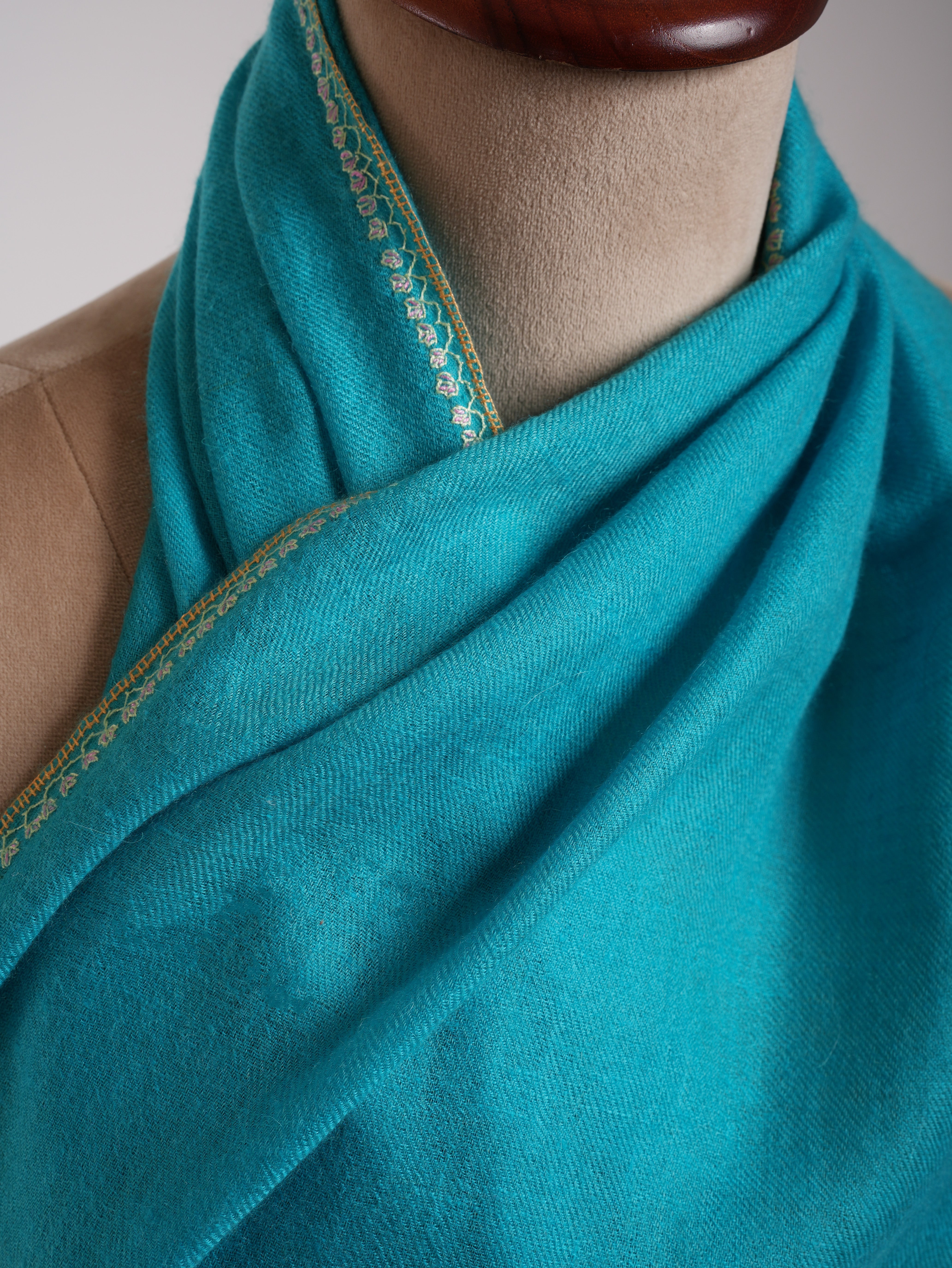 Capri Color Palla Embroidered Indian Cashmere Wrap