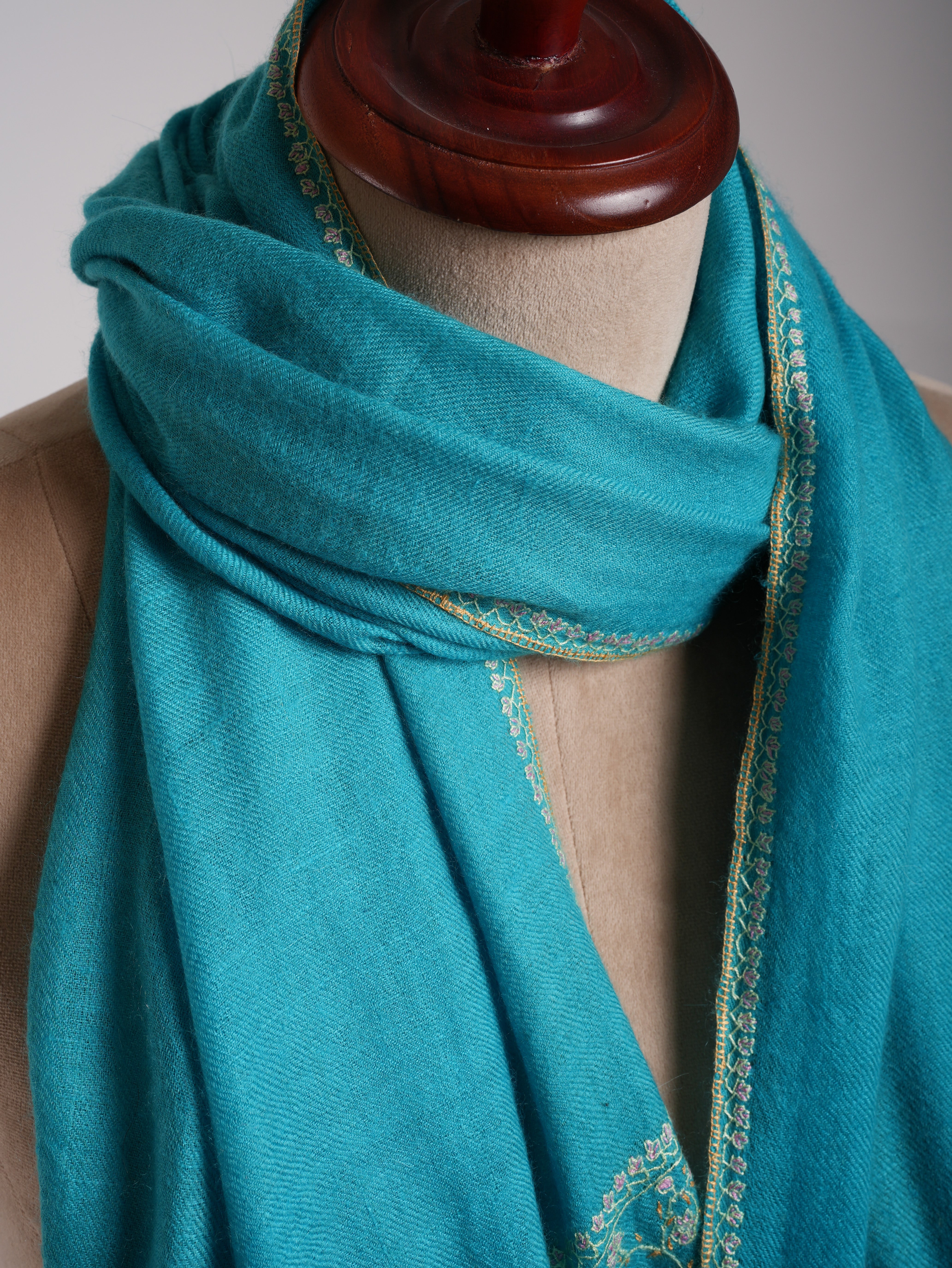 Capri Color Palla Embroidered Indian Cashmere Wrap