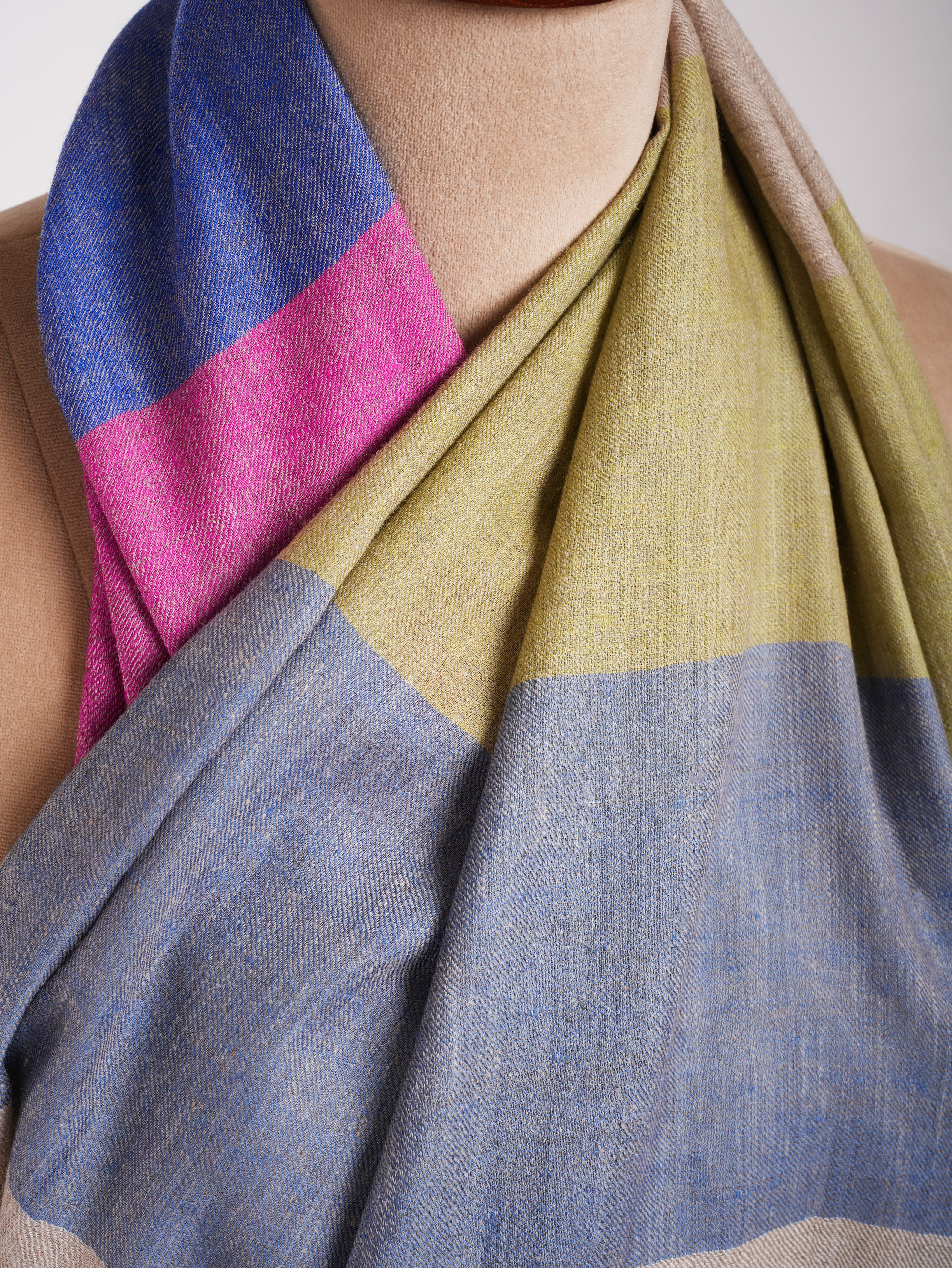 Modern Stripe Authentic Indian Cashmere Scarf