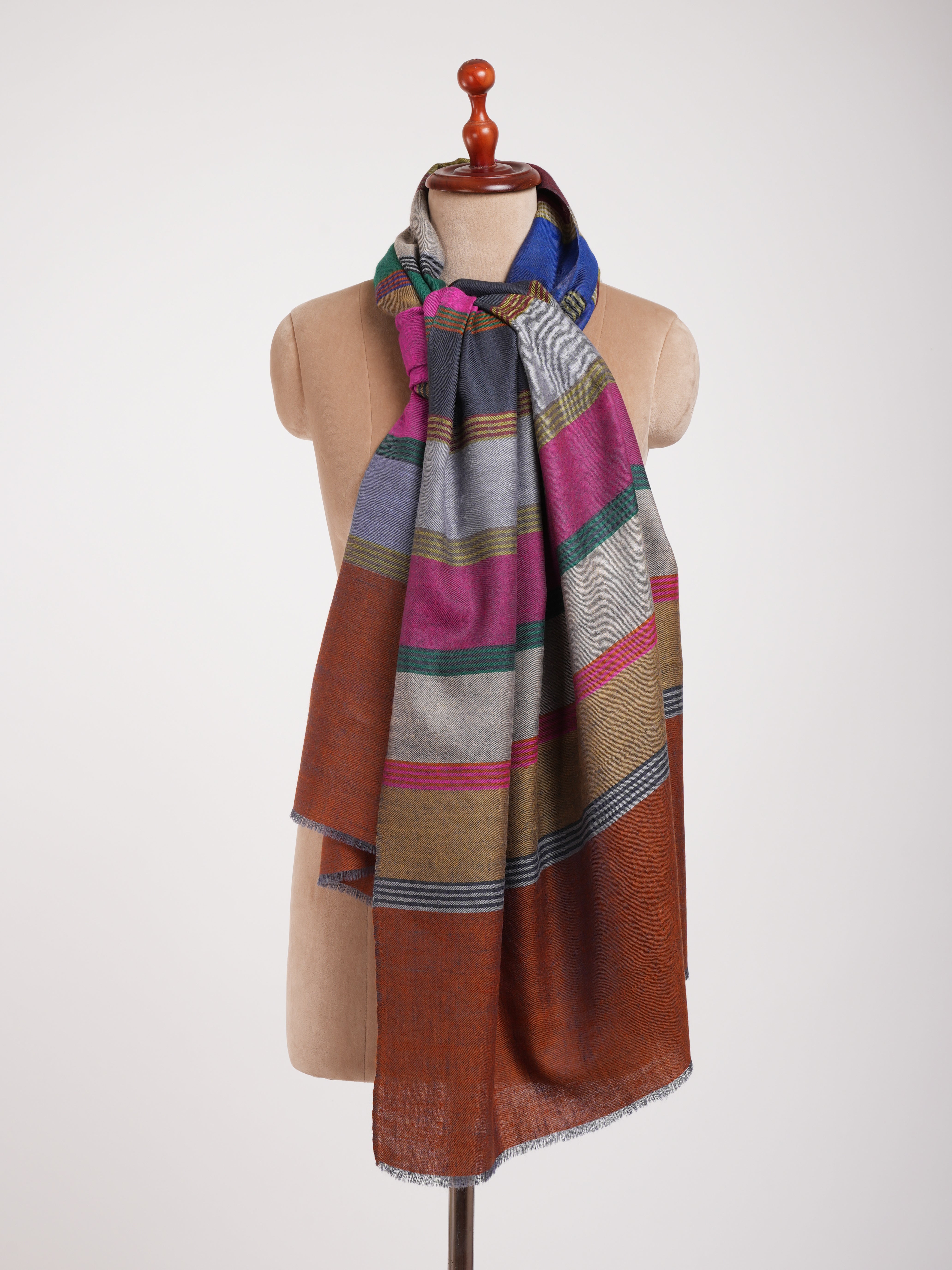 Rustic Handwoven Indian Pashmina Shawl