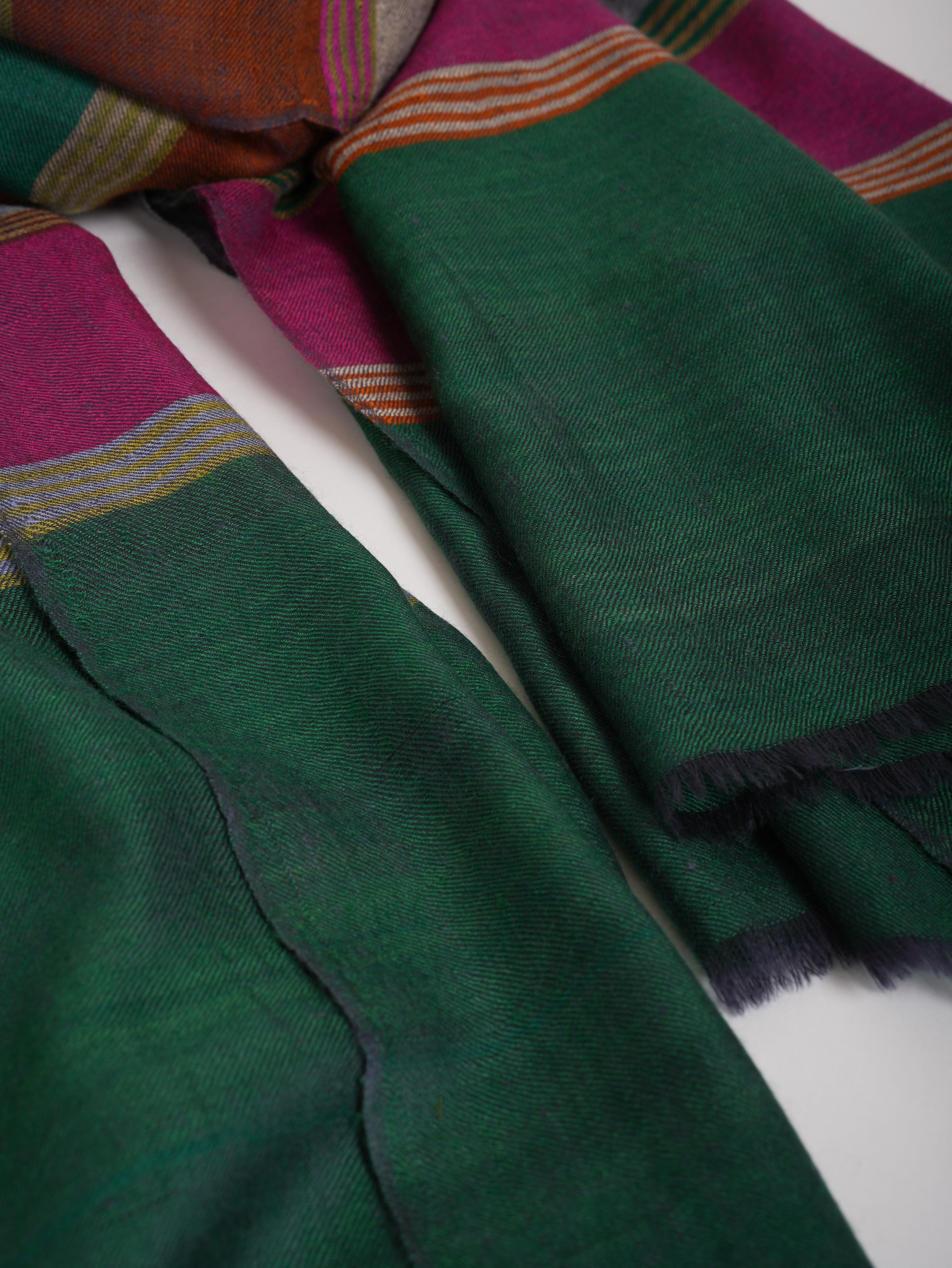 Emerald Green Dachi Handwoven Pashmina Shawl