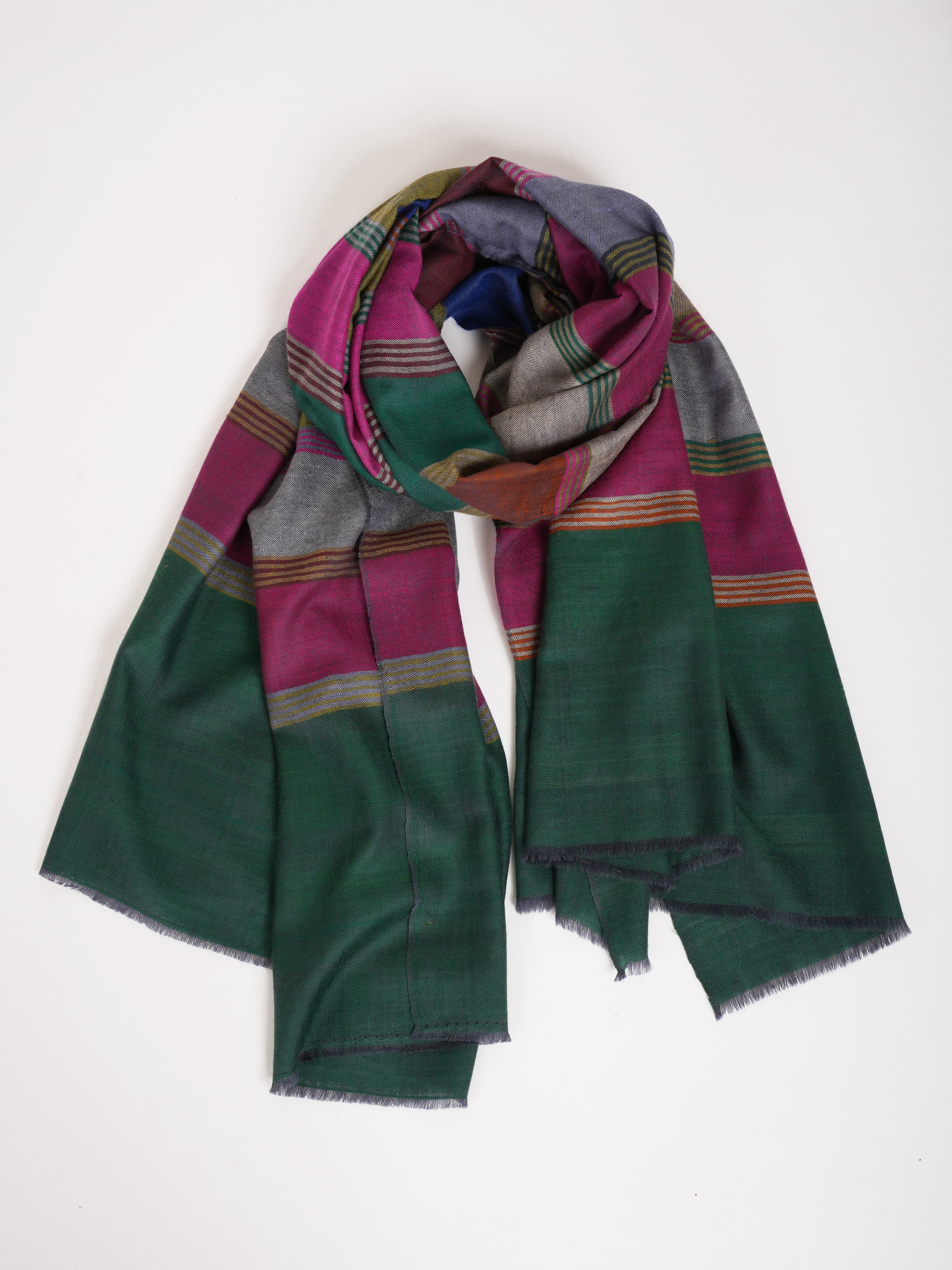 Emerald Green Dachi Handwoven Pashmina Shawl