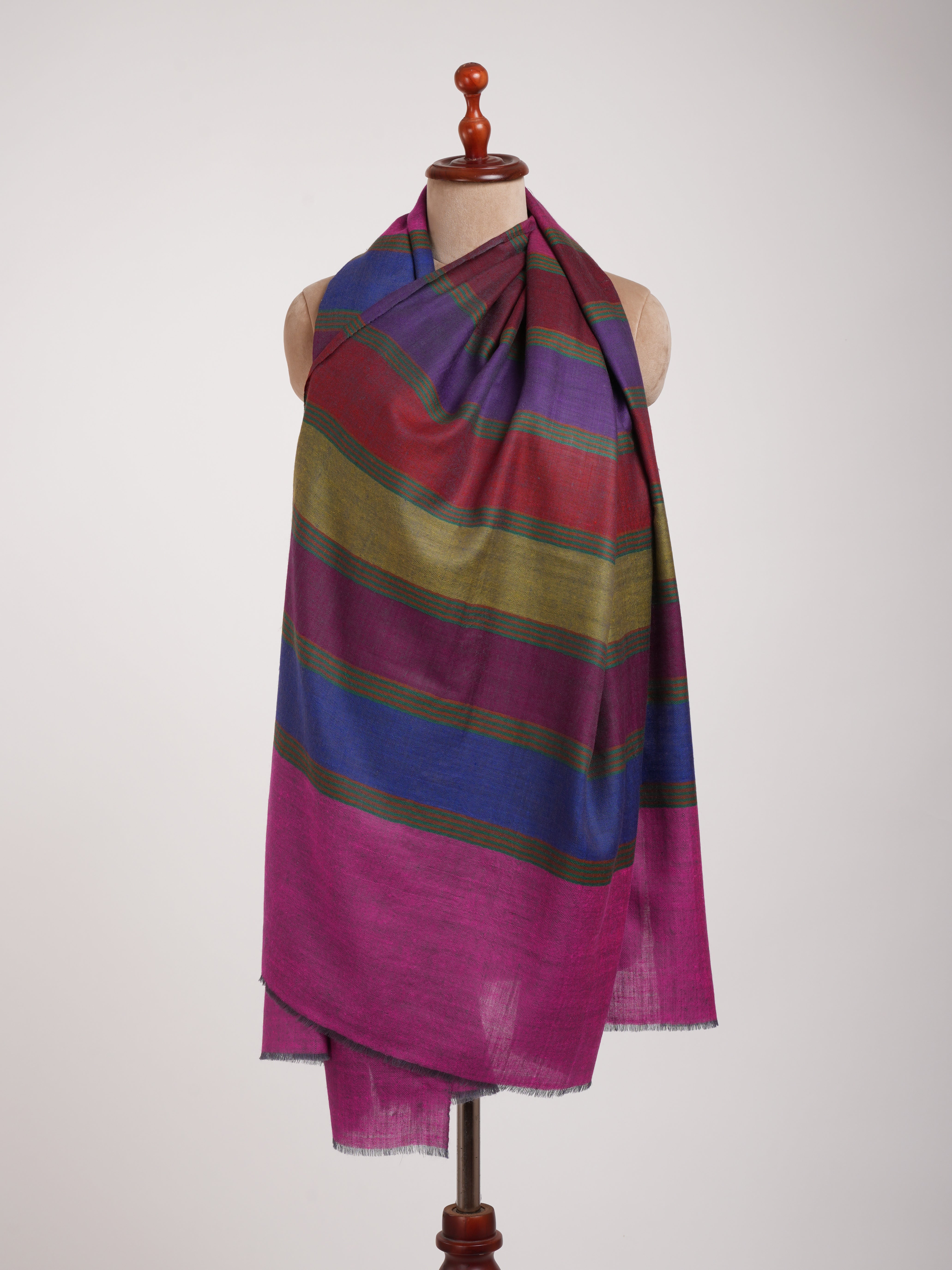 Magenta Dachi Handwoven Indian Pashmina Shawl