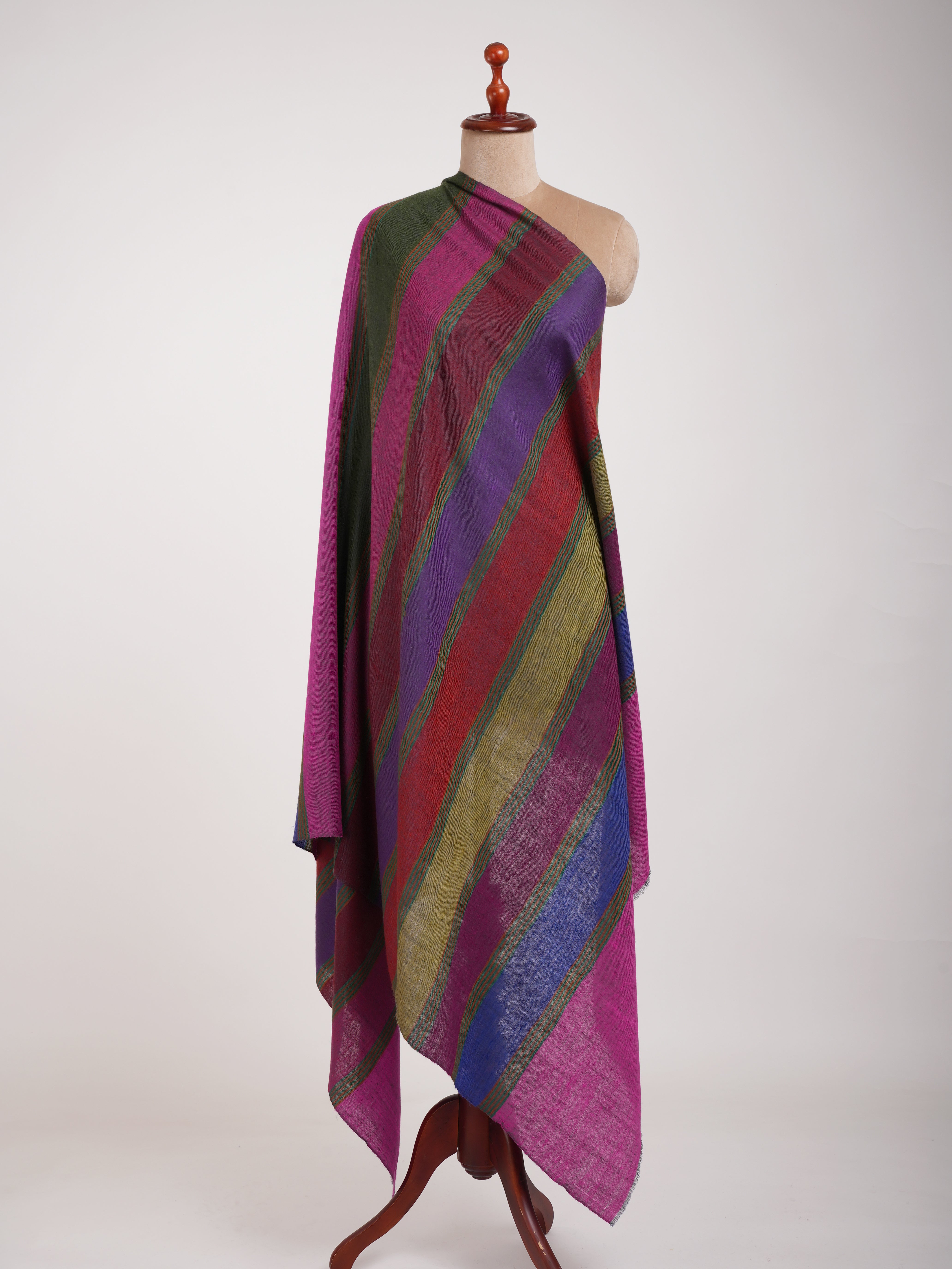 Magenta Dachi Handwoven Indian Pashmina Shawl