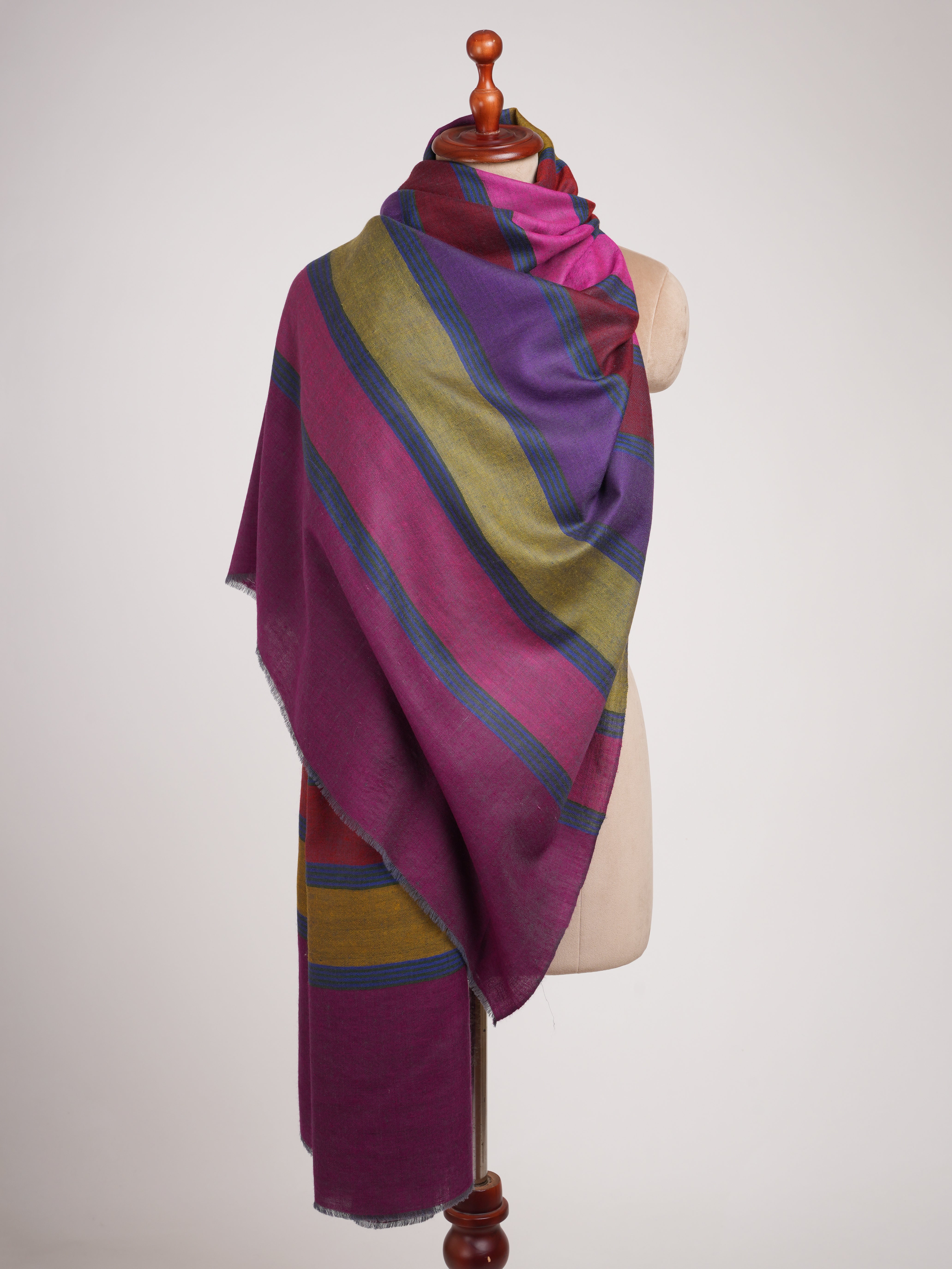 Handwoven Bold Stripe Authentic Pashmina Shawl