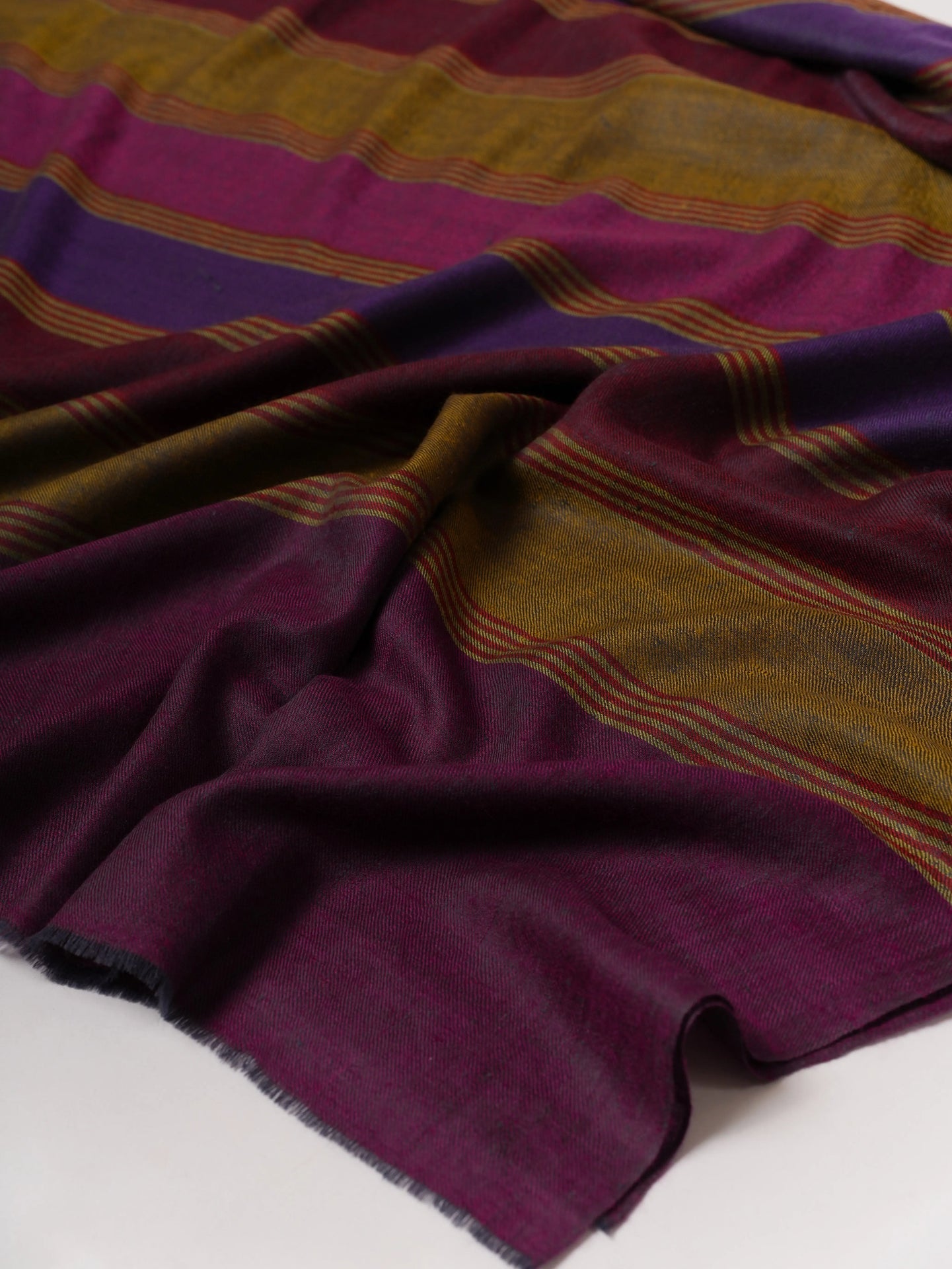 Contemporary Handwoven Pashmina Shawl with Colorful Stripes