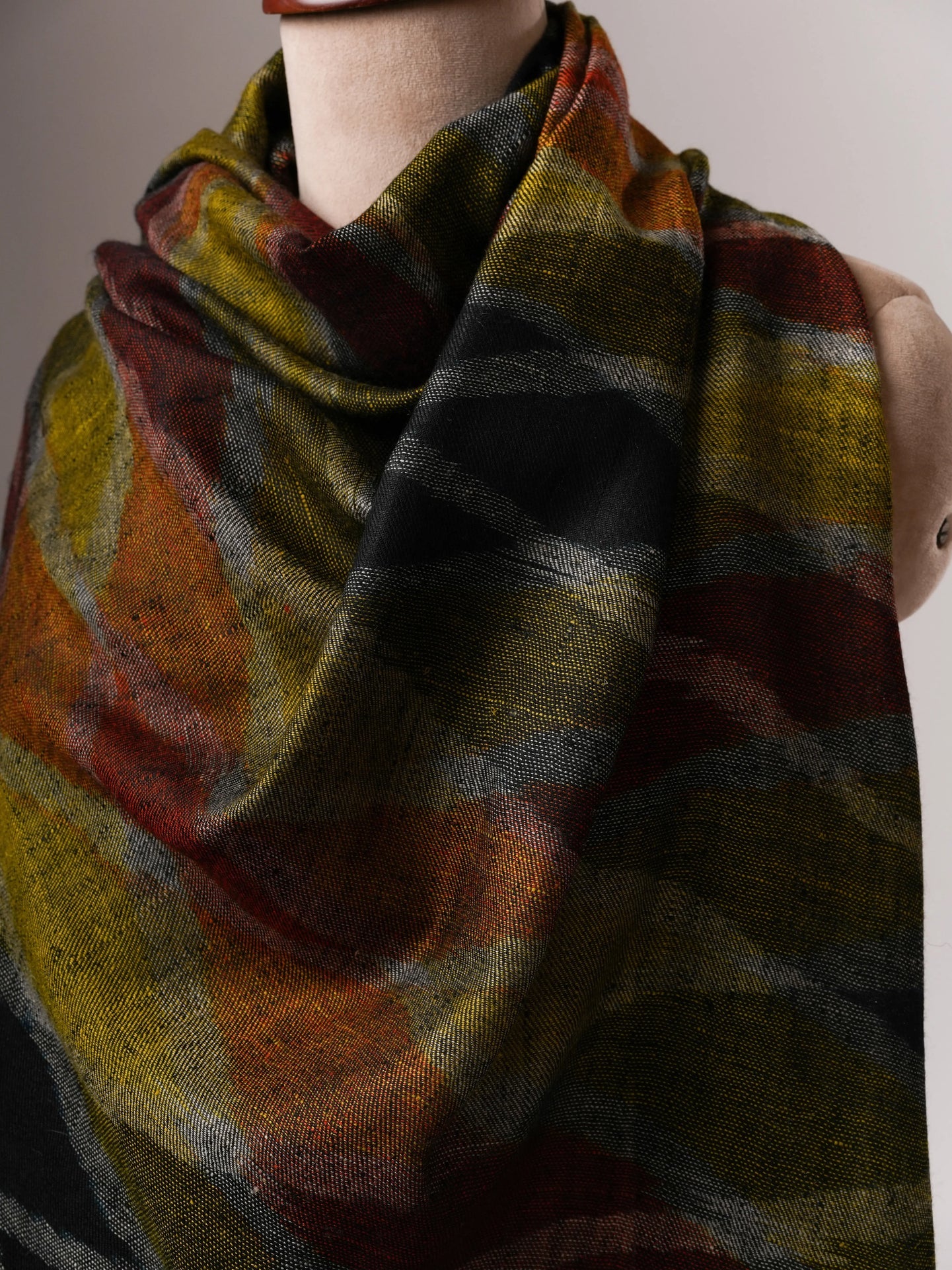 Artisan Made Ikat Handwoven Pure Pashmina Shawl