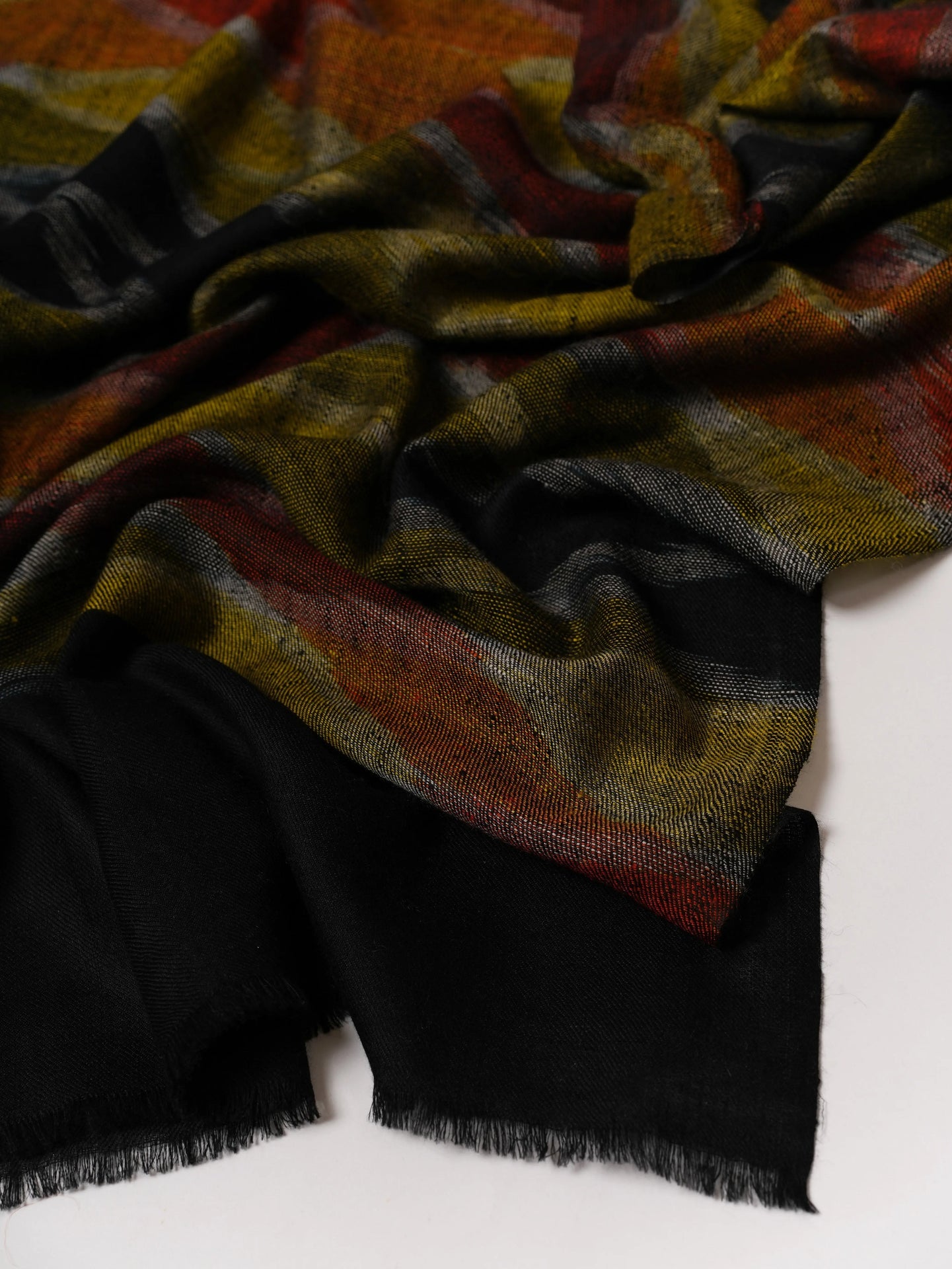 Artisan Made Ikat Handwoven Pure Pashmina Shawl