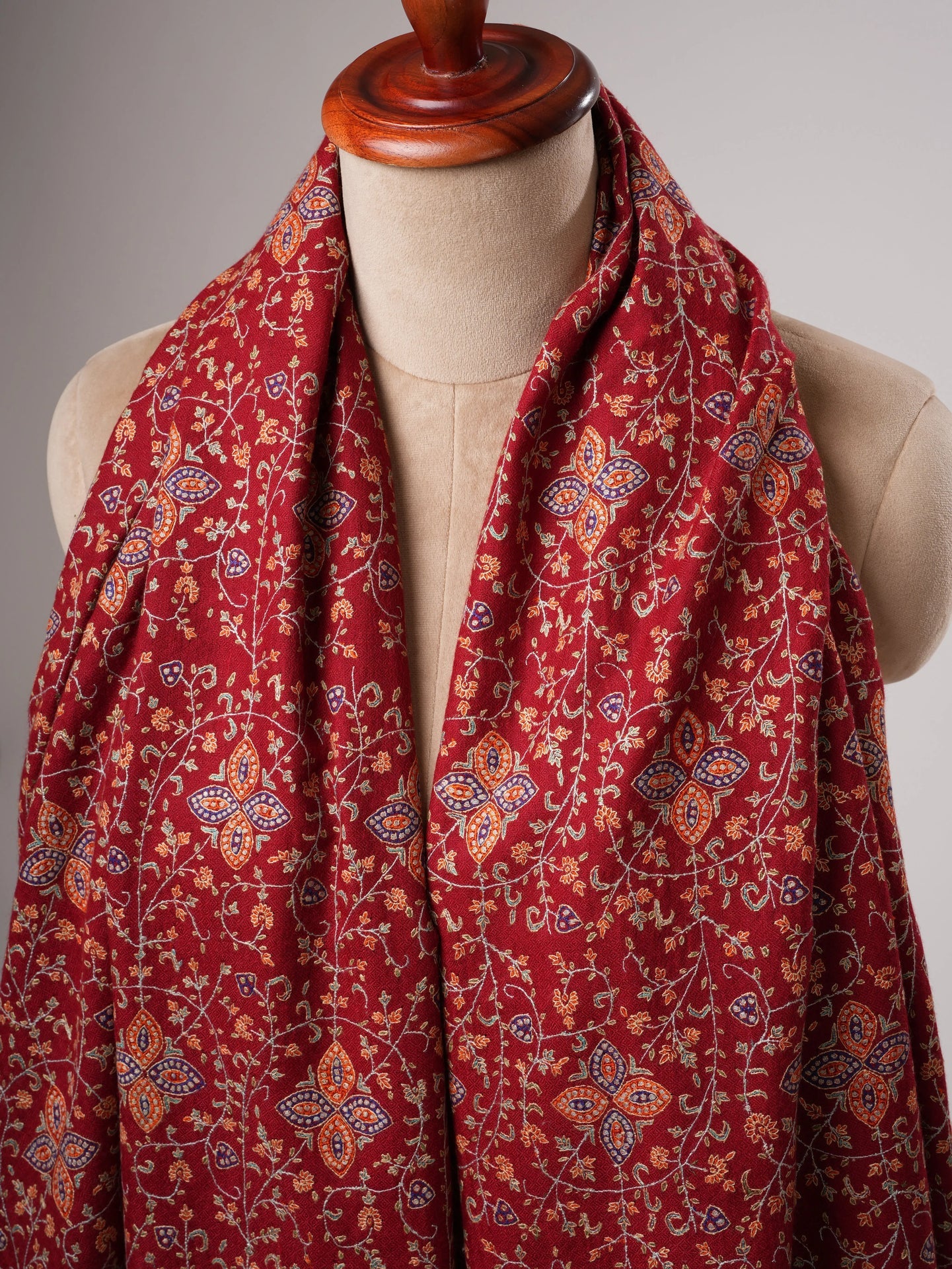 Neem Jamavar Shahkaar Pashmina Shawl with Fine Embroidery Shahkaar