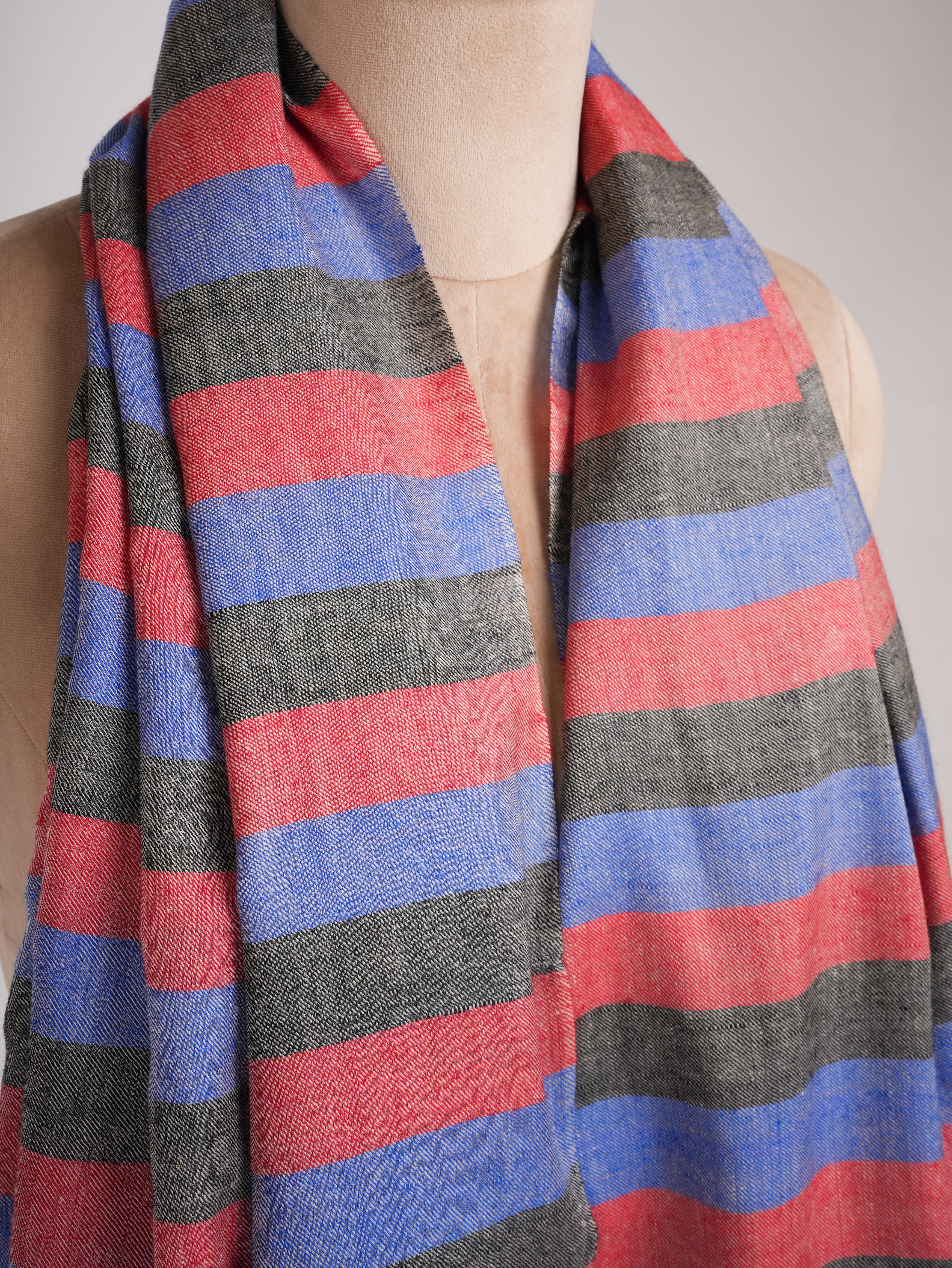 Stripe Contemporary Handwoven Kashmiri Pashmina Shawl