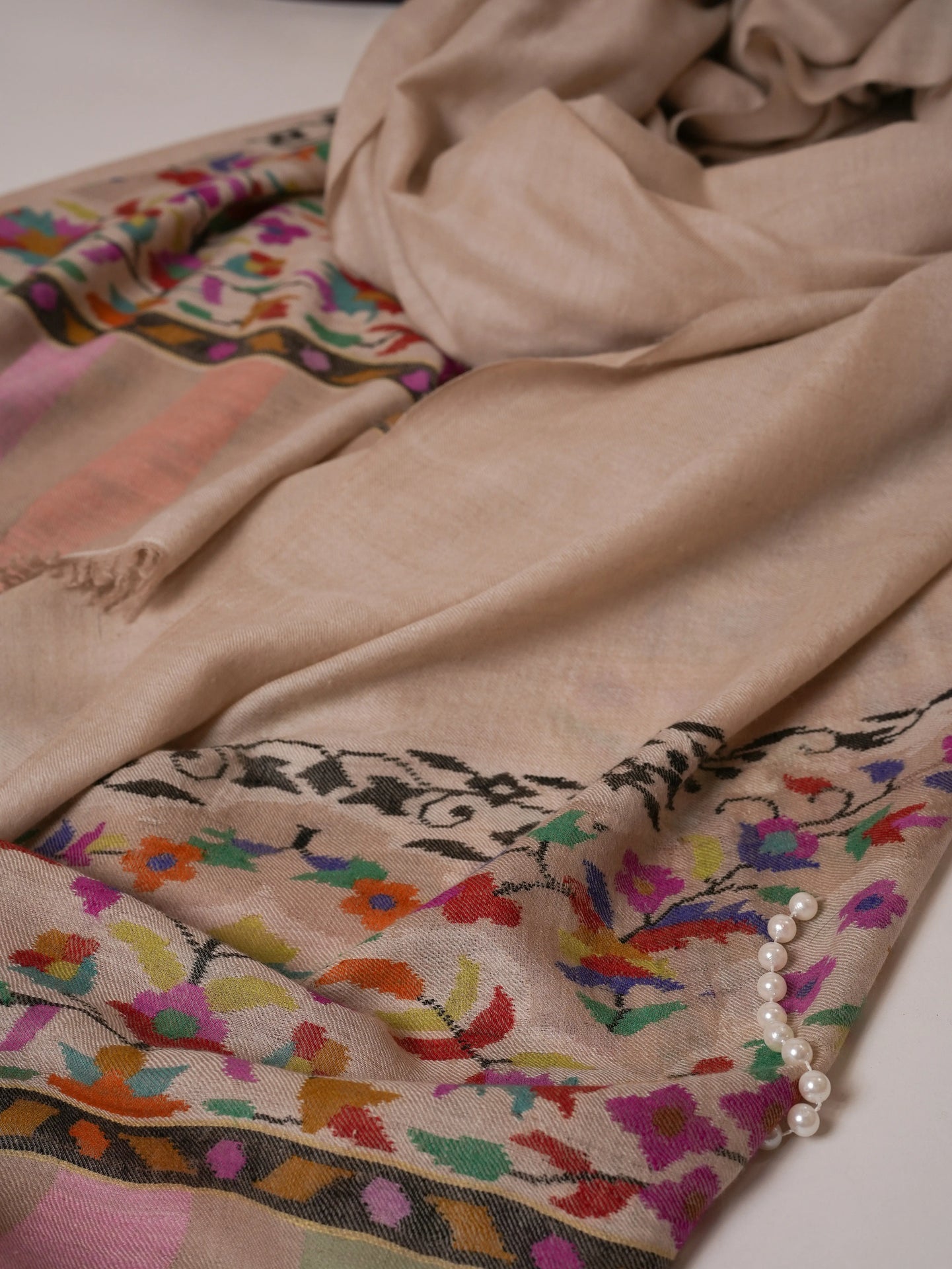 Floral Kani Palla Handwoven Oversized Pure Pashmina Shawl Shahkaar Global