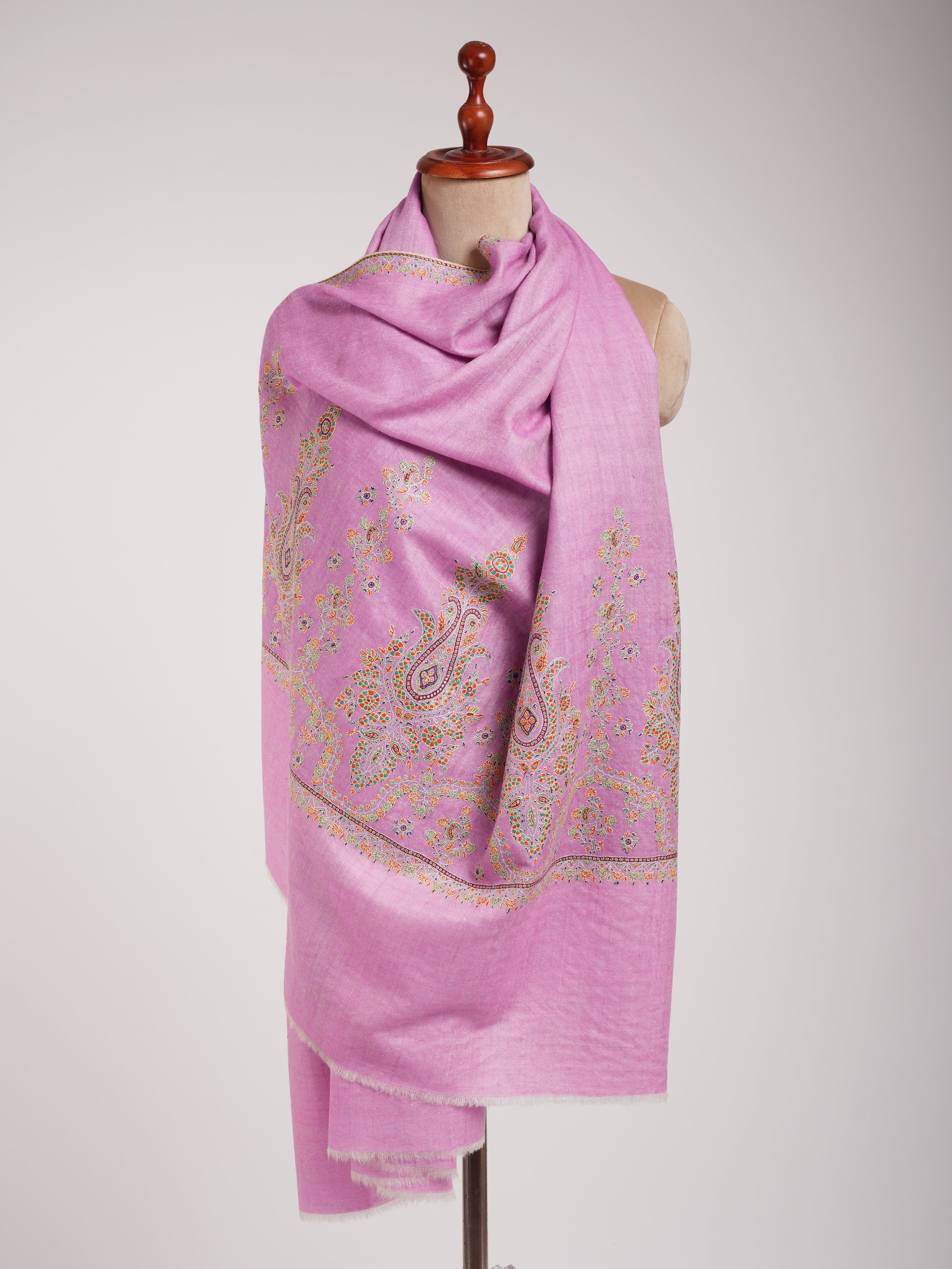 Pink Palla Embroidered Original Pashmina Shawl