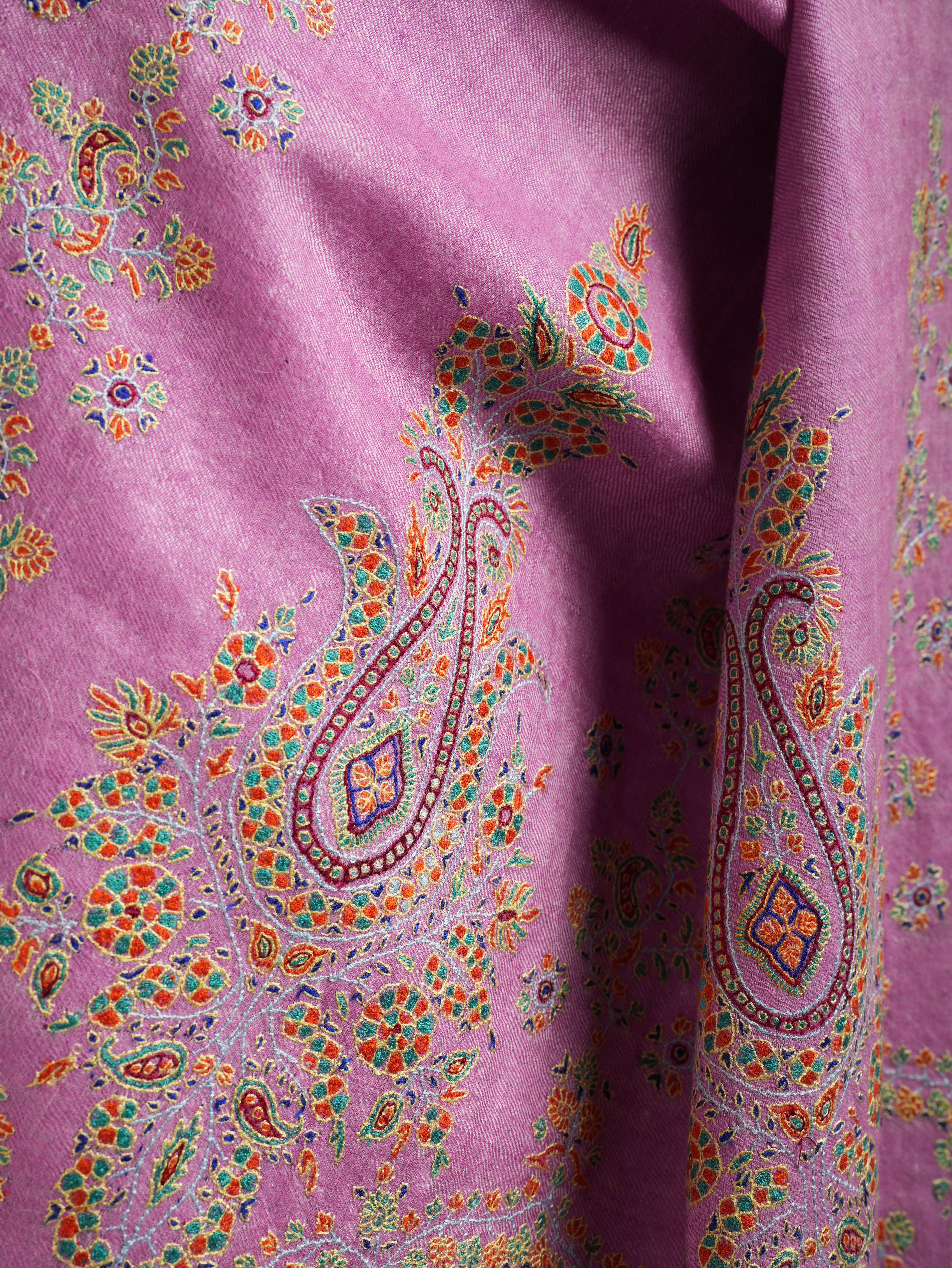 Pink Palla Embroidered Original Pashmina Shawl