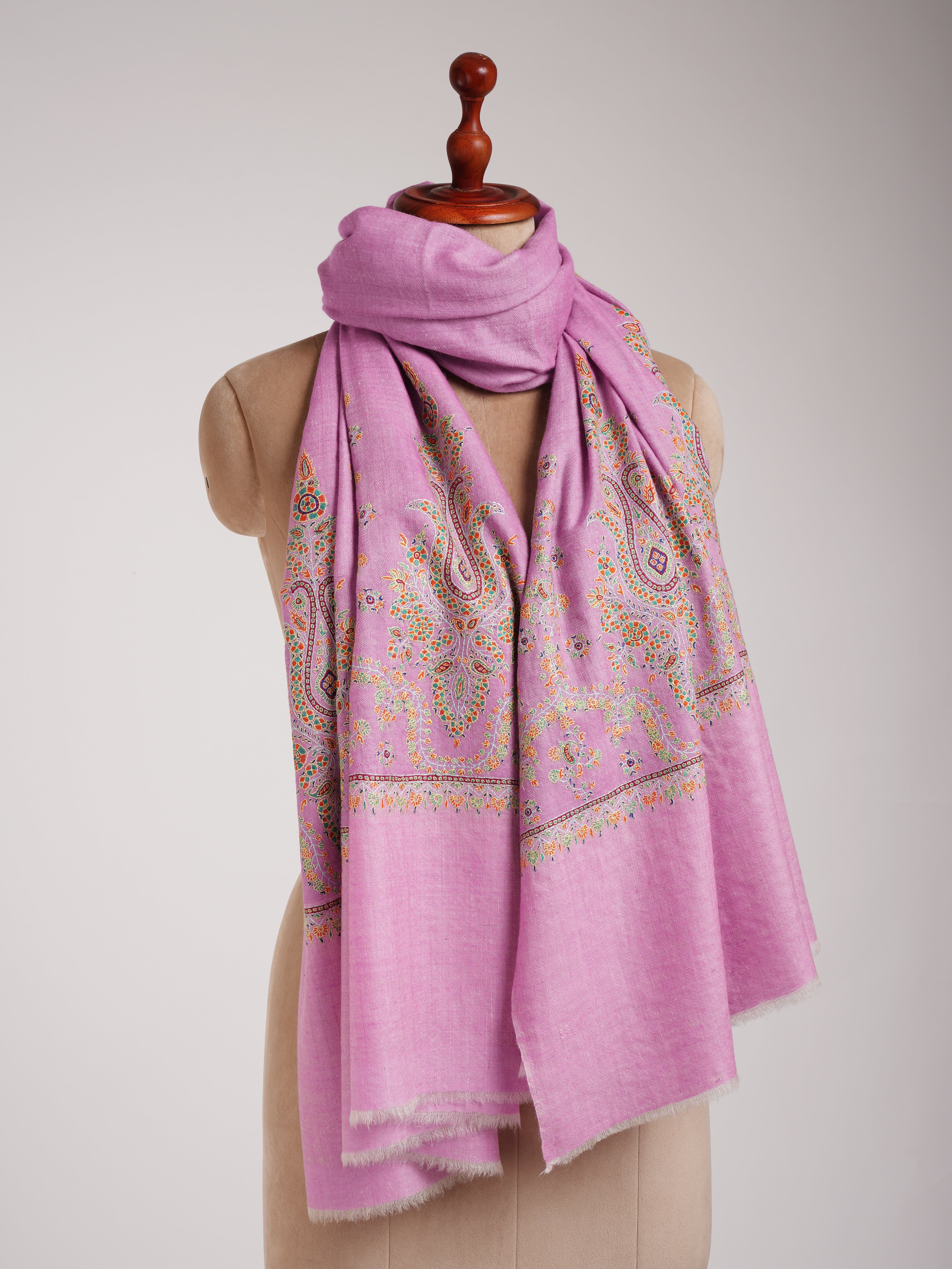 Pink Palla Embroidered Original Pashmina Shawl