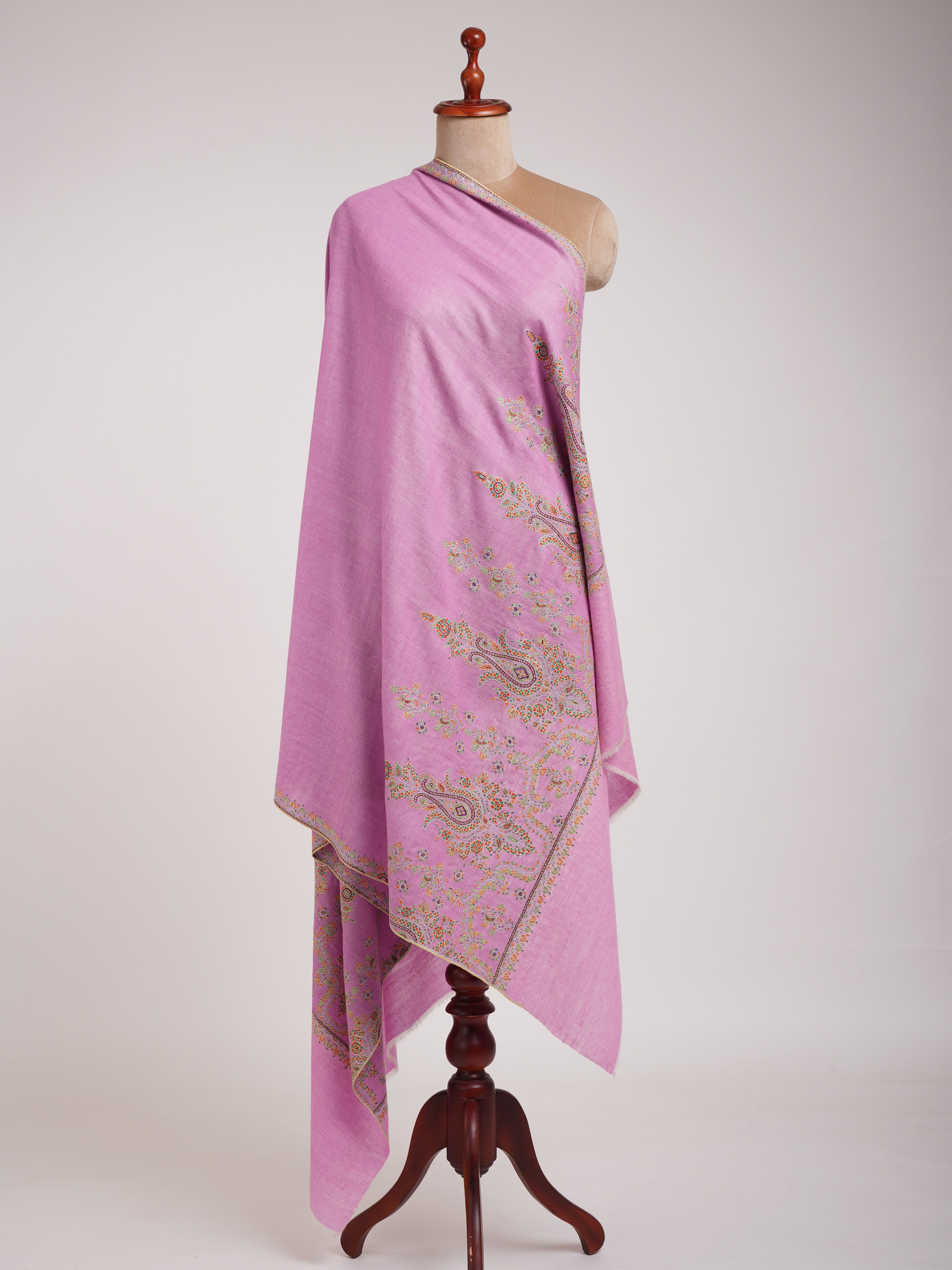 Pink Palla Embroidered Original Pashmina Shawl