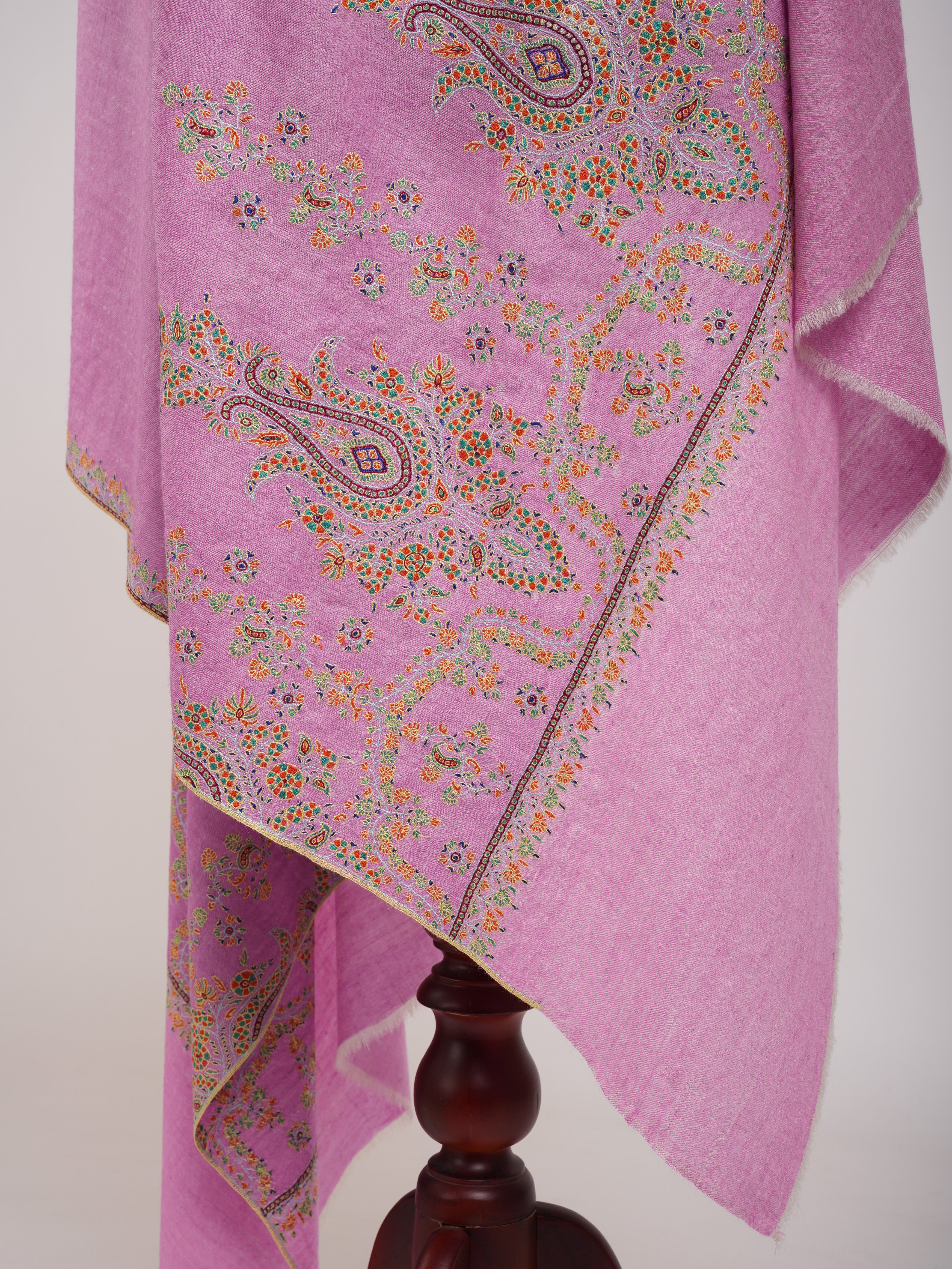 Pink Palla Embroidered Original Pashmina Shawl