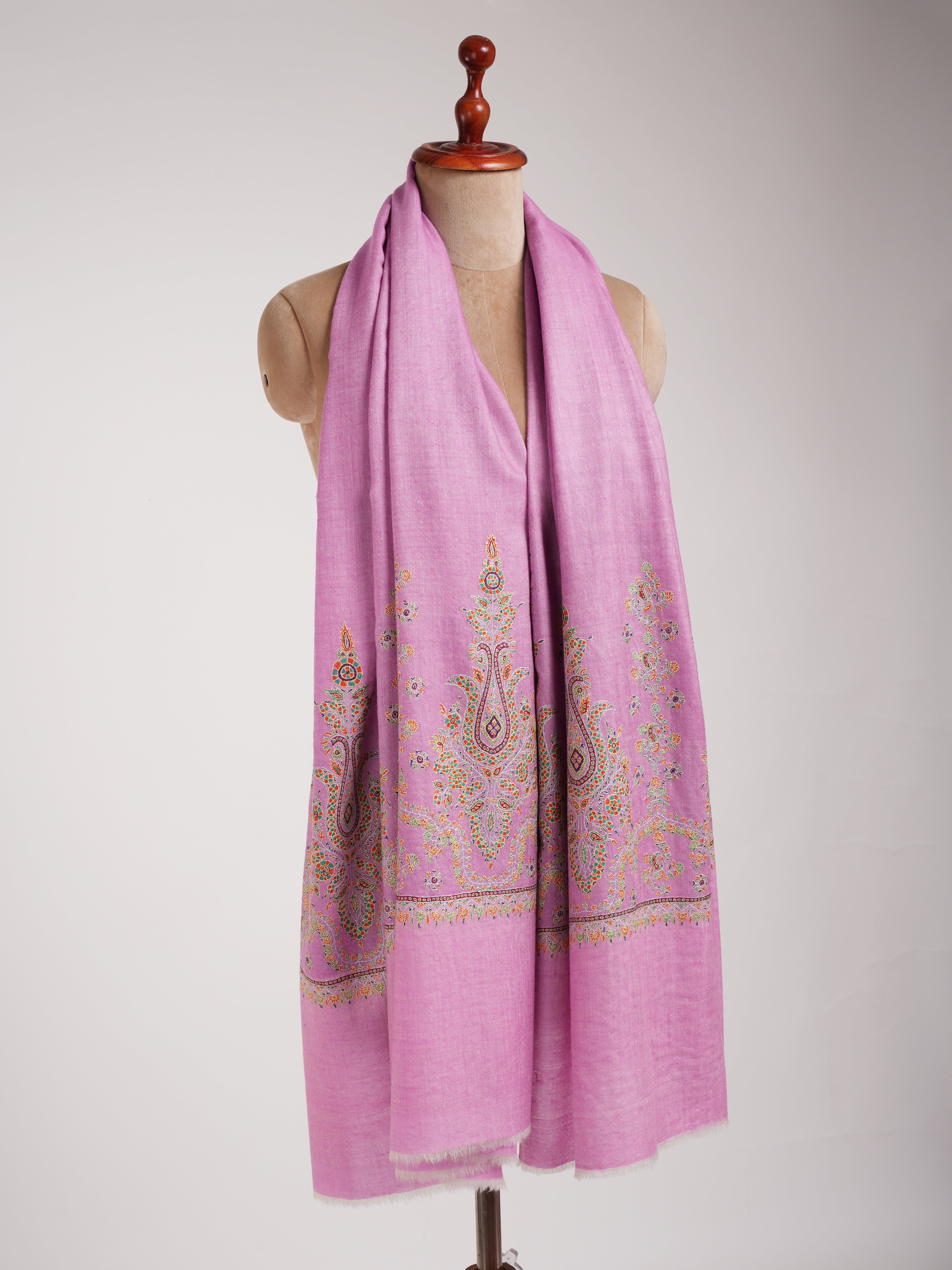 Pink Palla Embroidered Original Pashmina Shawl