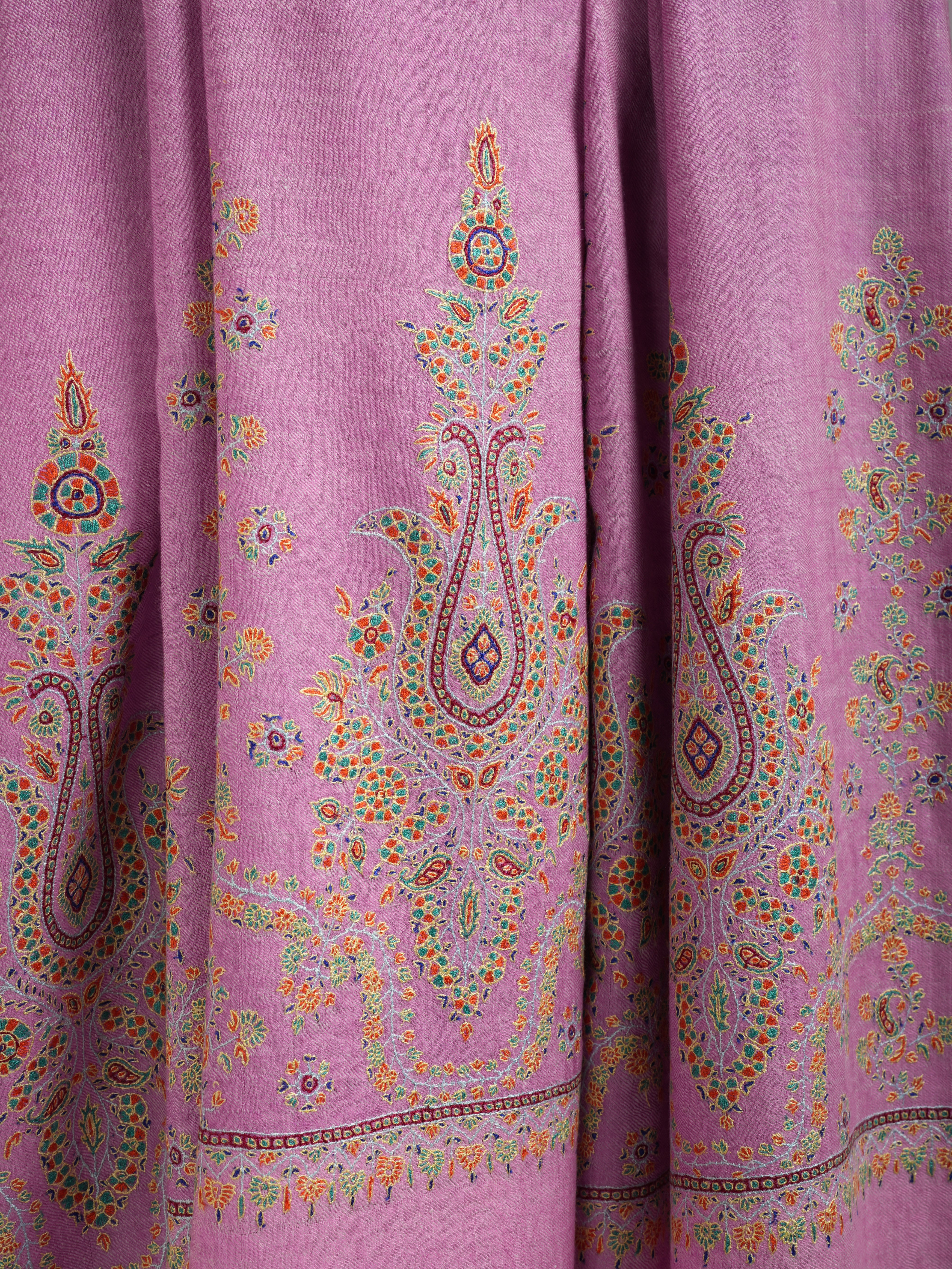 Pink Palla Embroidered Original Pashmina Shawl