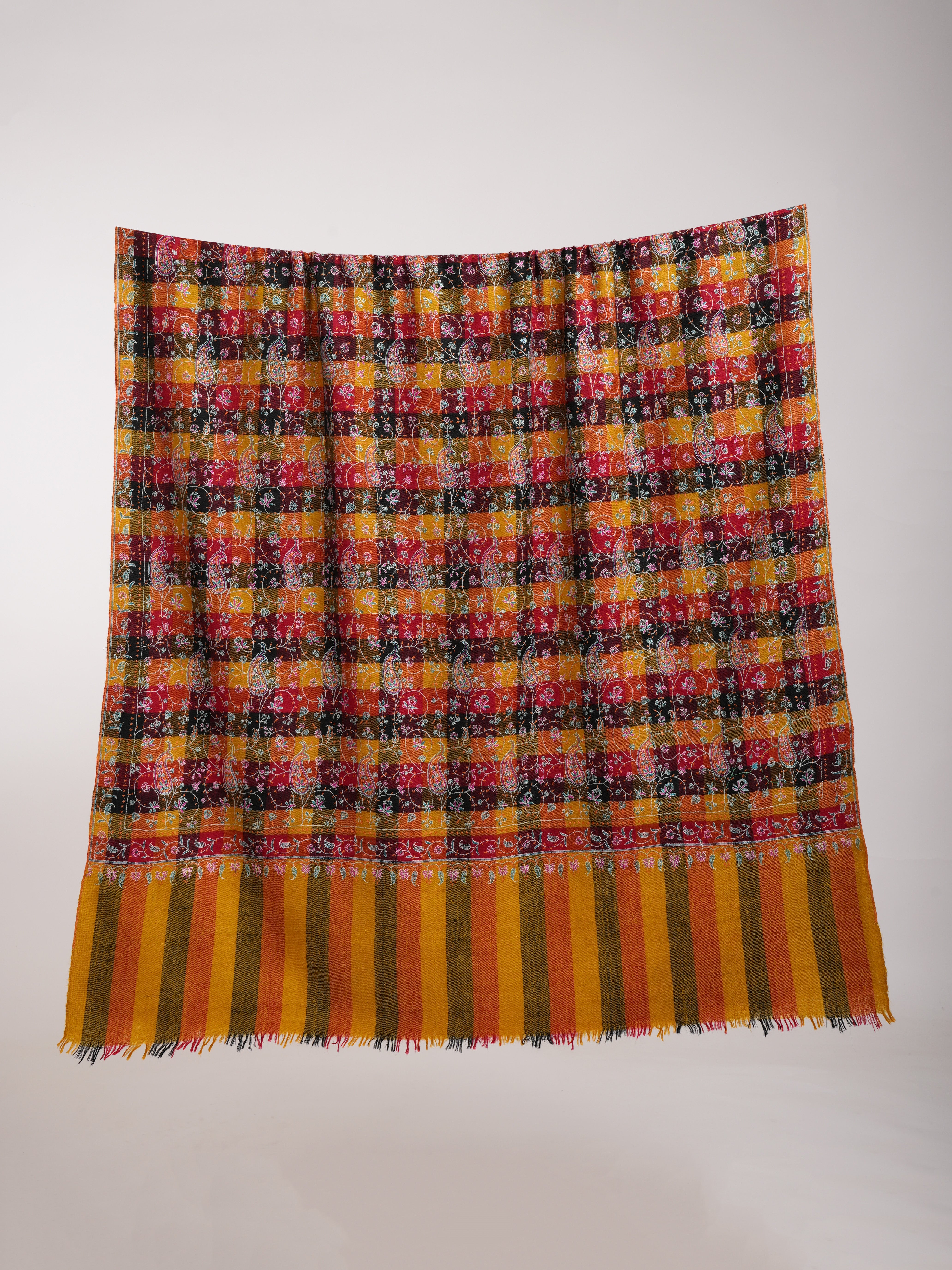 Artistic Embroidered Jali Kashmiri Pashmina Shawl