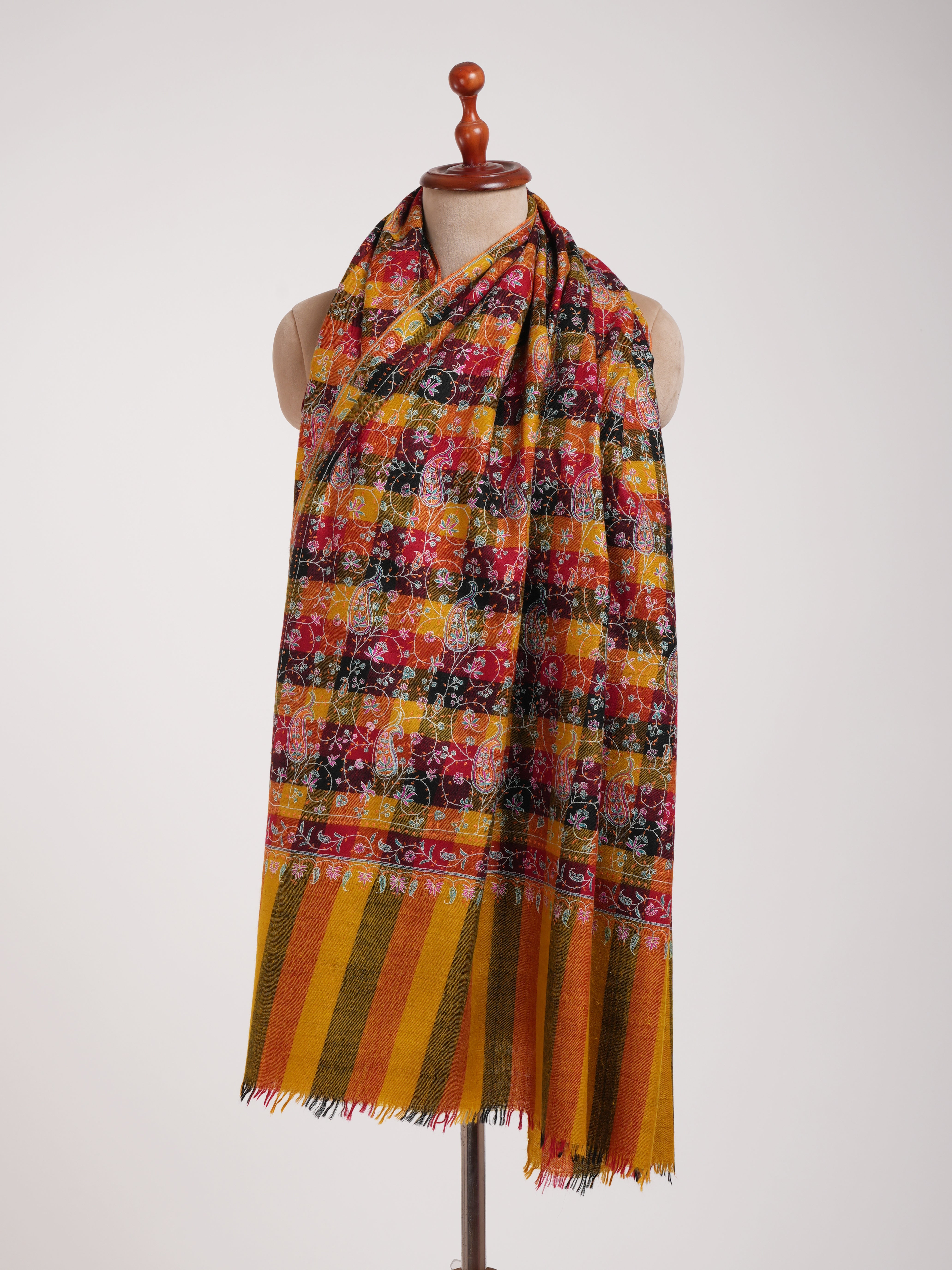 Artistic Embroidered Jali Kashmiri Pashmina Shawl