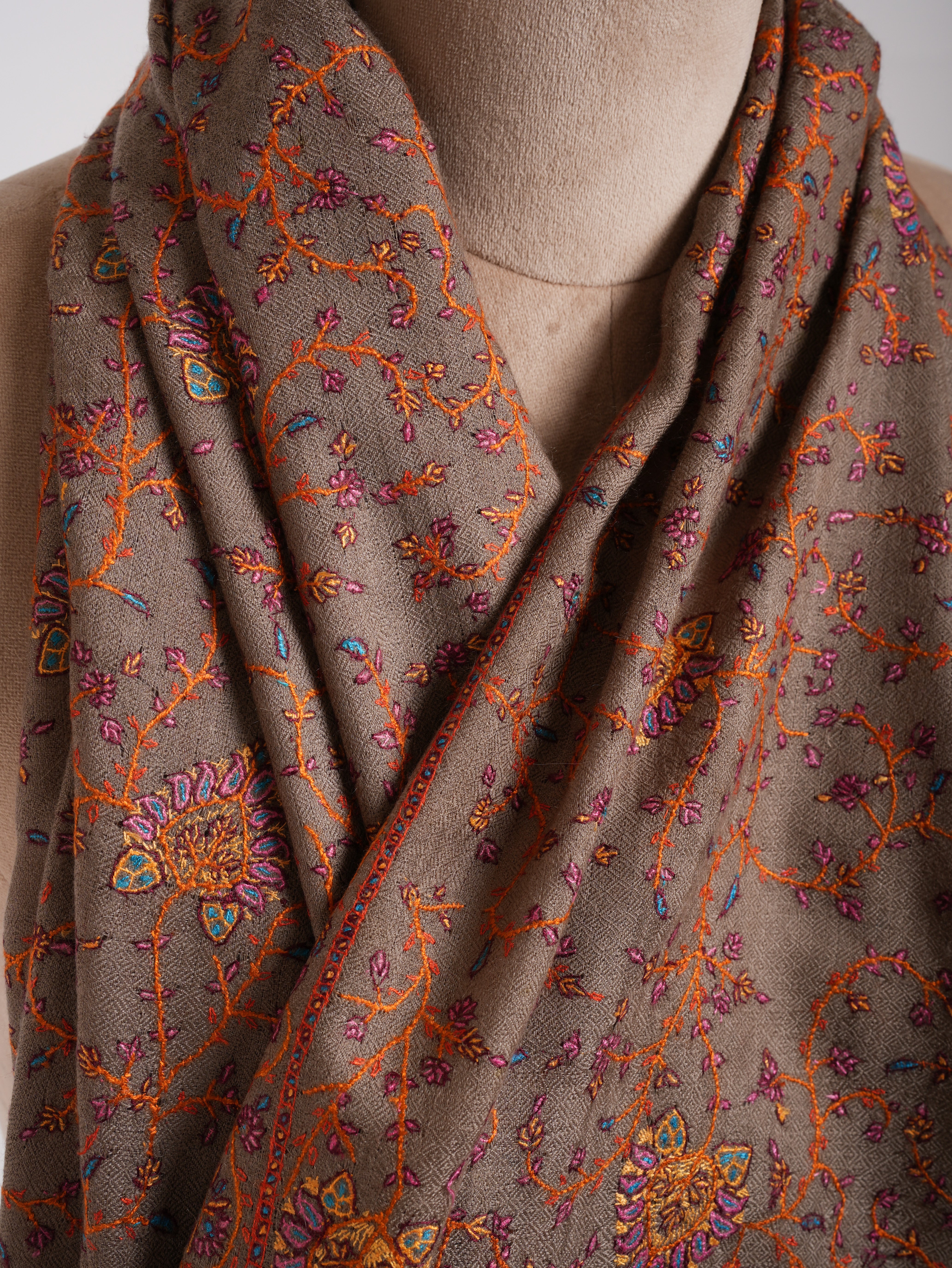 Toosh Color Pure Pashmina Sozni Scial