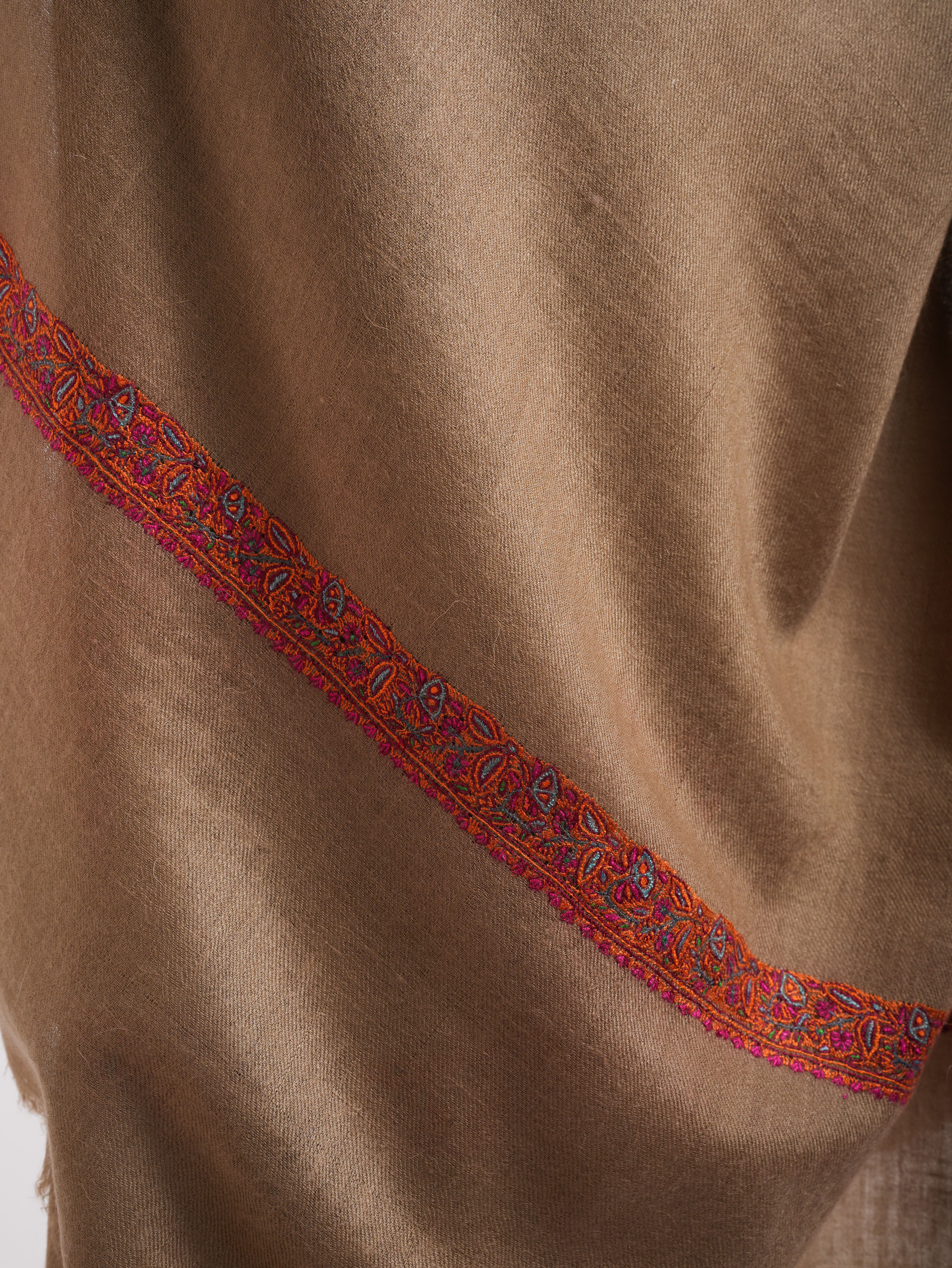 Butterum Color Hashia Pure Pashmina Embroidered Shawl