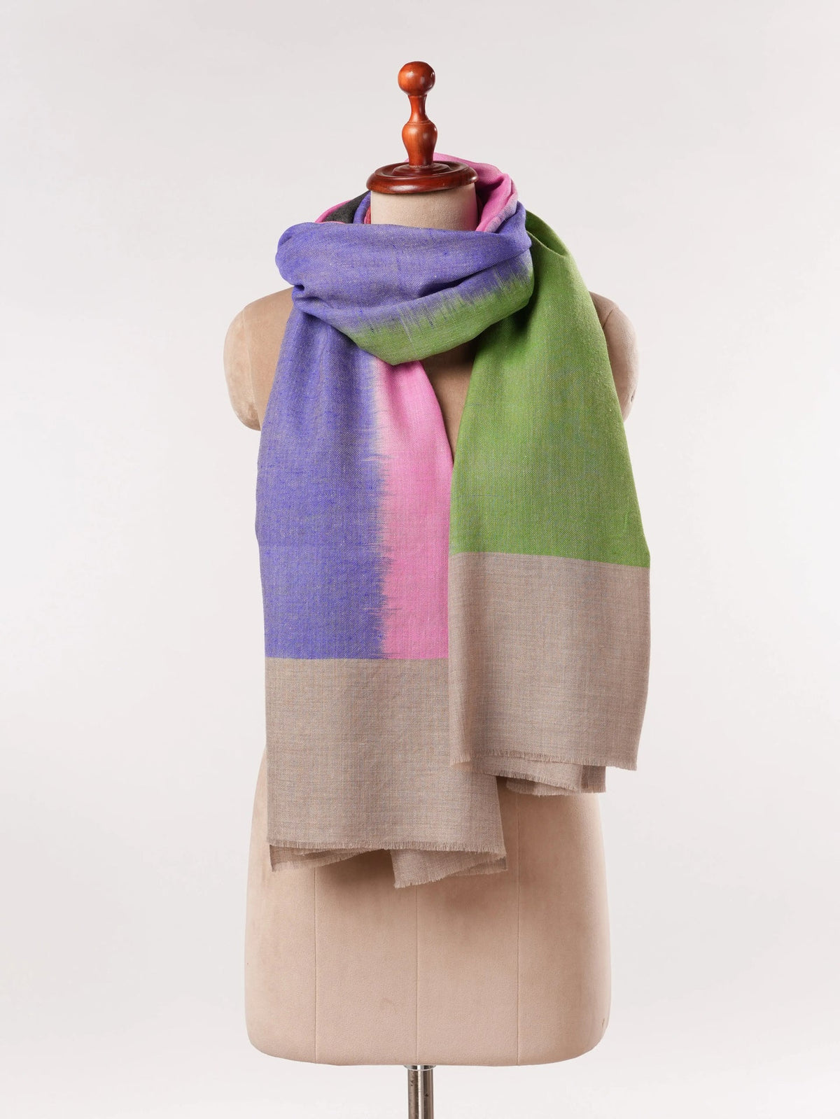 Handwoven Soft Pashmina Shawl with Ikat Weave