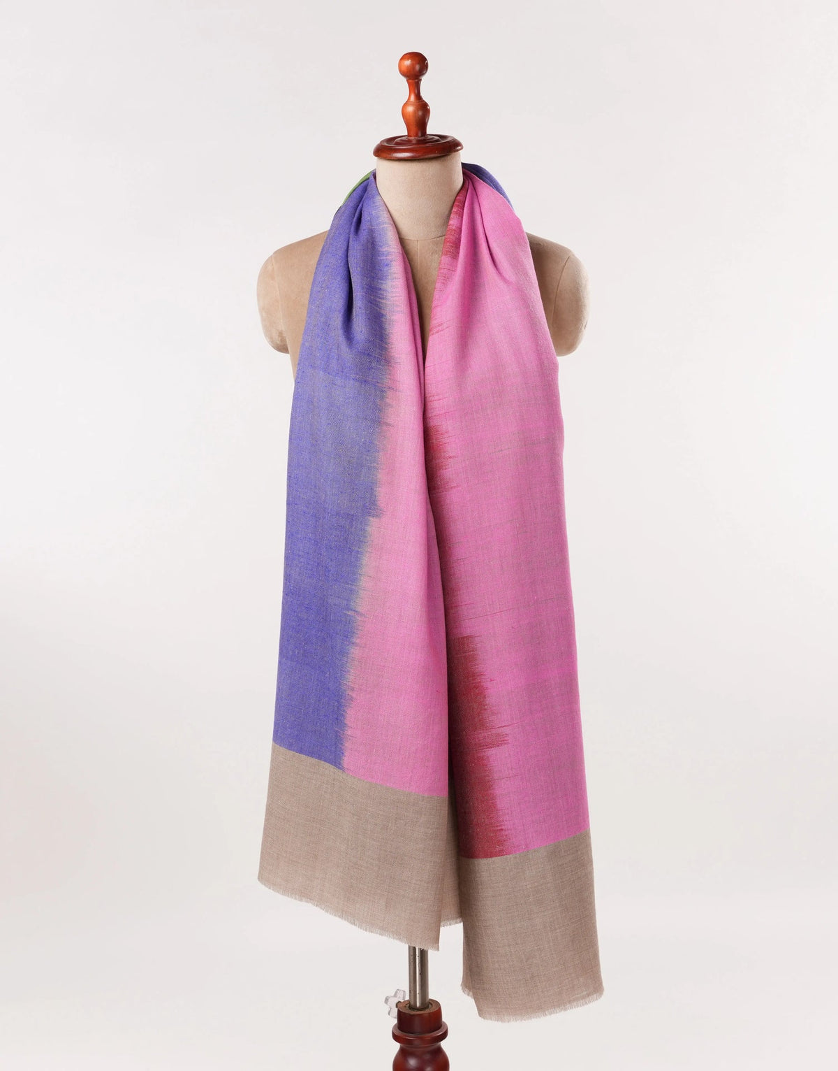 Handwoven Soft Pashmina Shawl with Ikat Weave