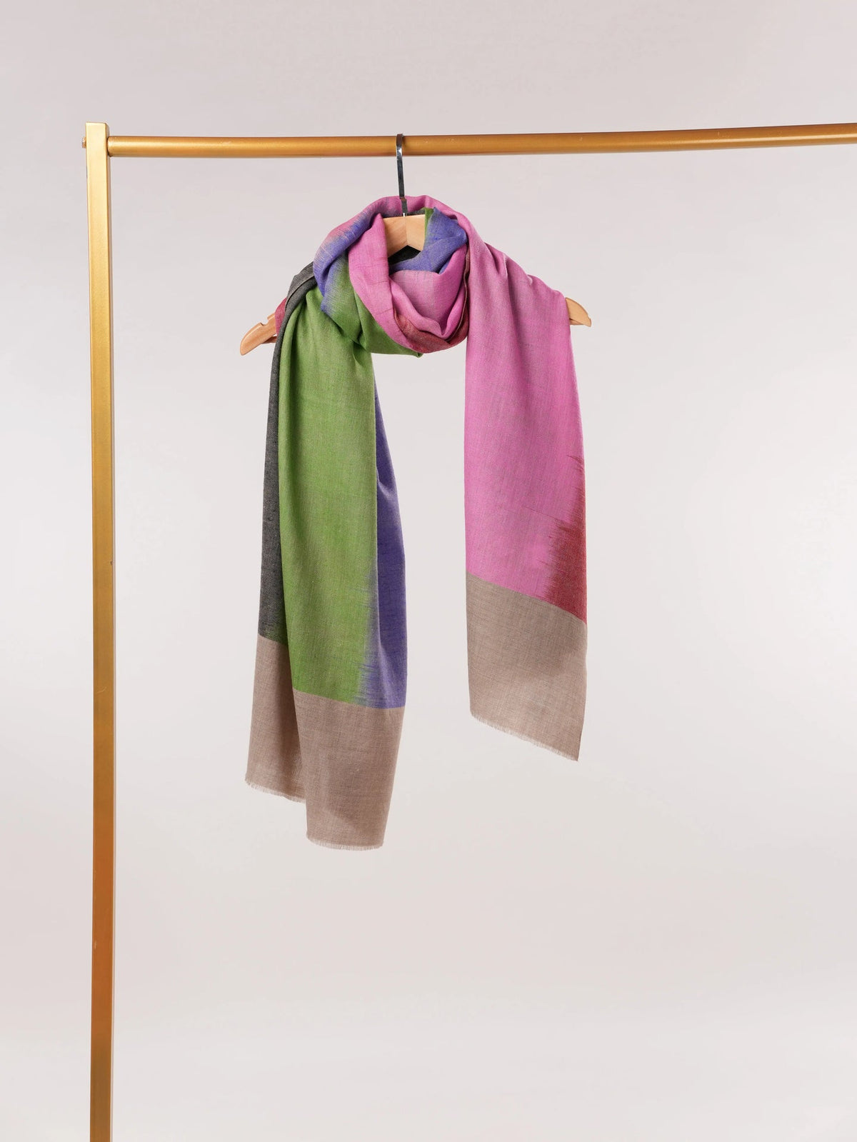 Handwoven Soft Pashmina Shawl with Ikat Weave