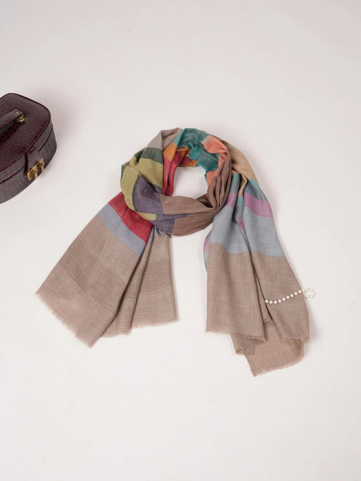 Striped Multicolor Handwoven Pashmina Shawl