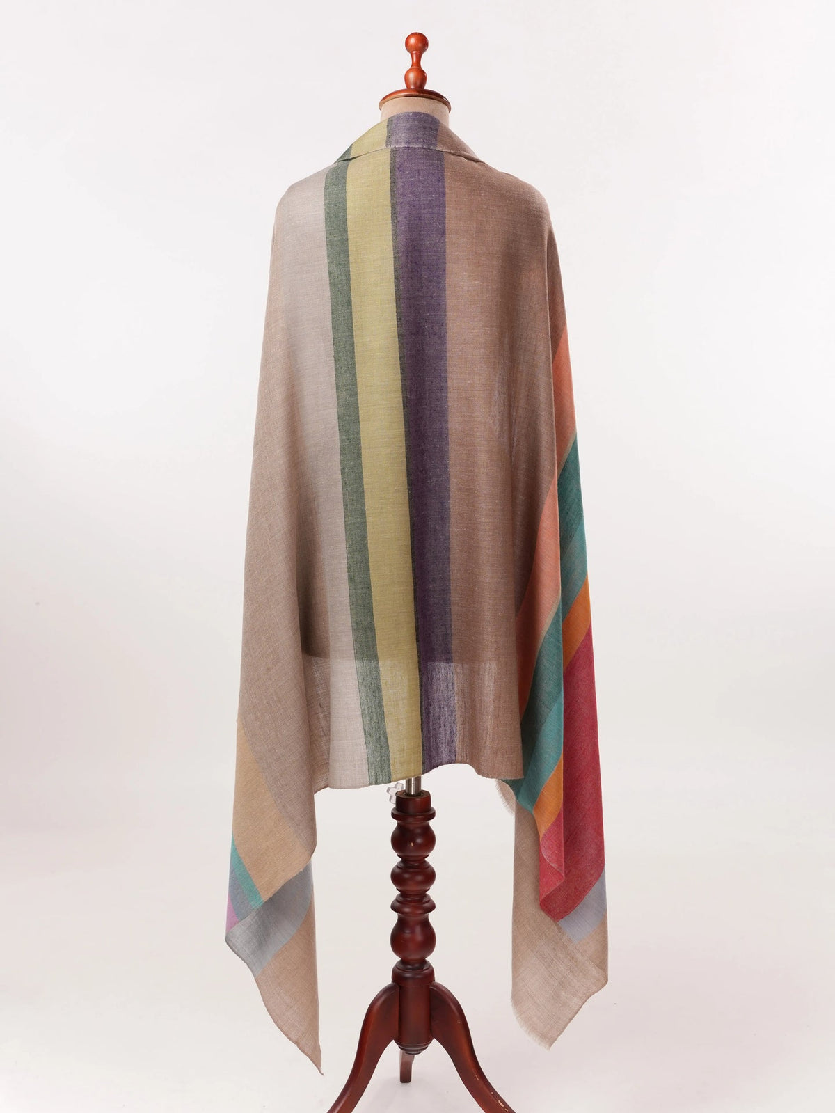 Striped Multicolor Handwoven Pashmina Shawl