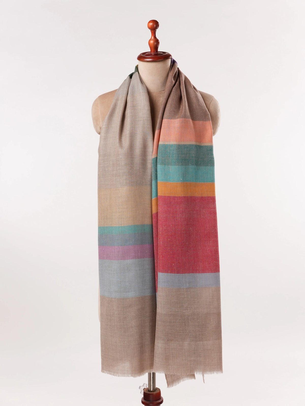 Striped Multicolor Handwoven Pashmina Shawl