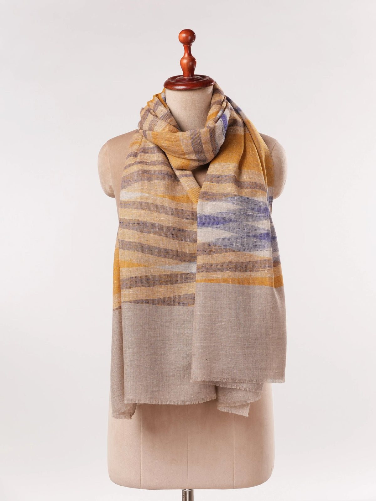 Pure Pashmina Shawl with Handwoven Ikat