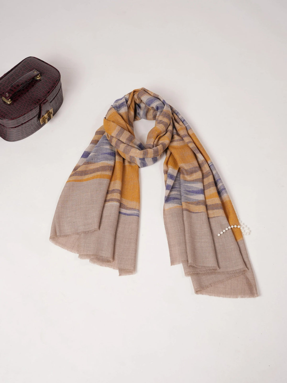 Pure Pashmina Shawl with Handwoven Ikat