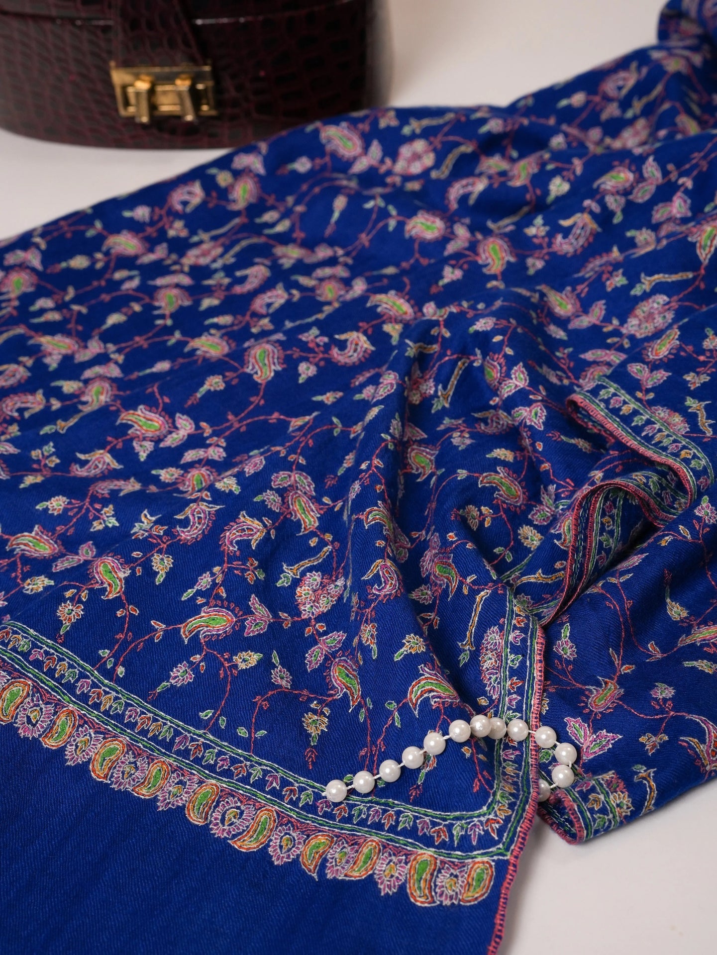 Hand Embroidered All Over Jali Pure Pashmina Shawl Shahkaar Global