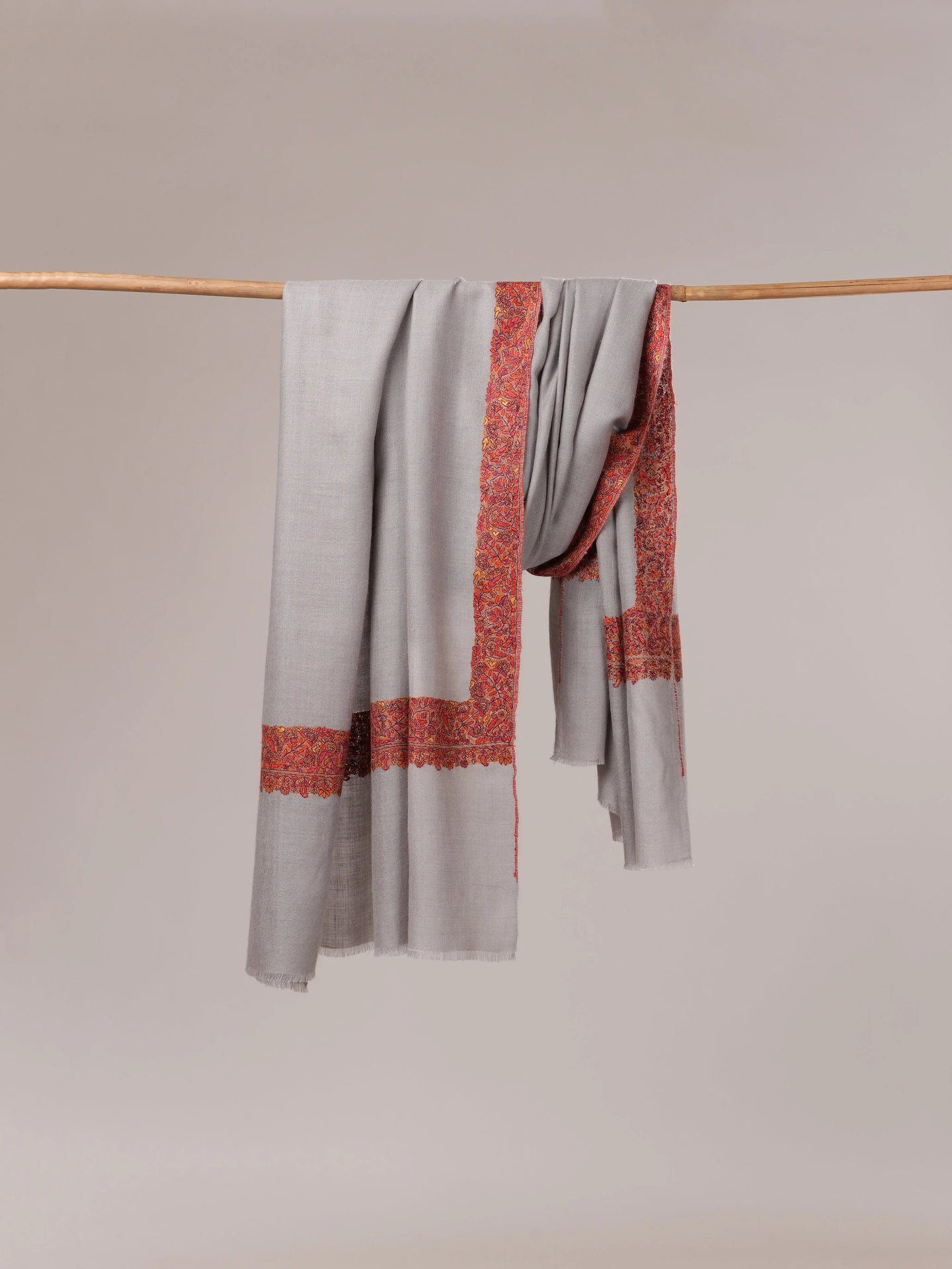 Baby Blue Pashmina Shawl with Neemdaur Hand Embroidery Shahkaar.com