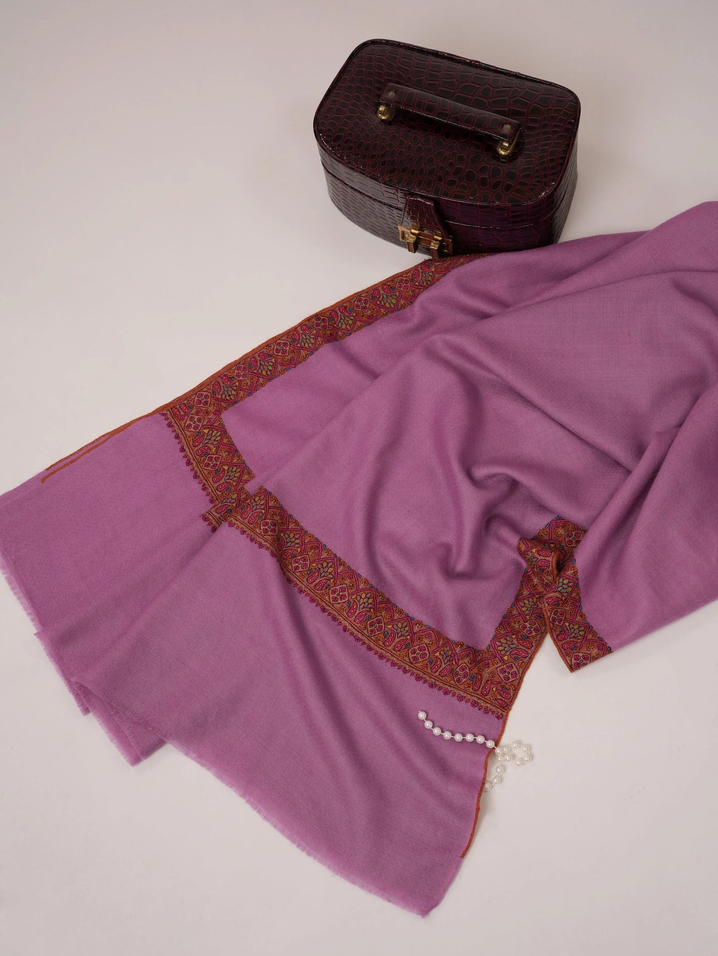 Hand Embroidered Neemdaur Soft Pashmina Shawl Shahkaar.com