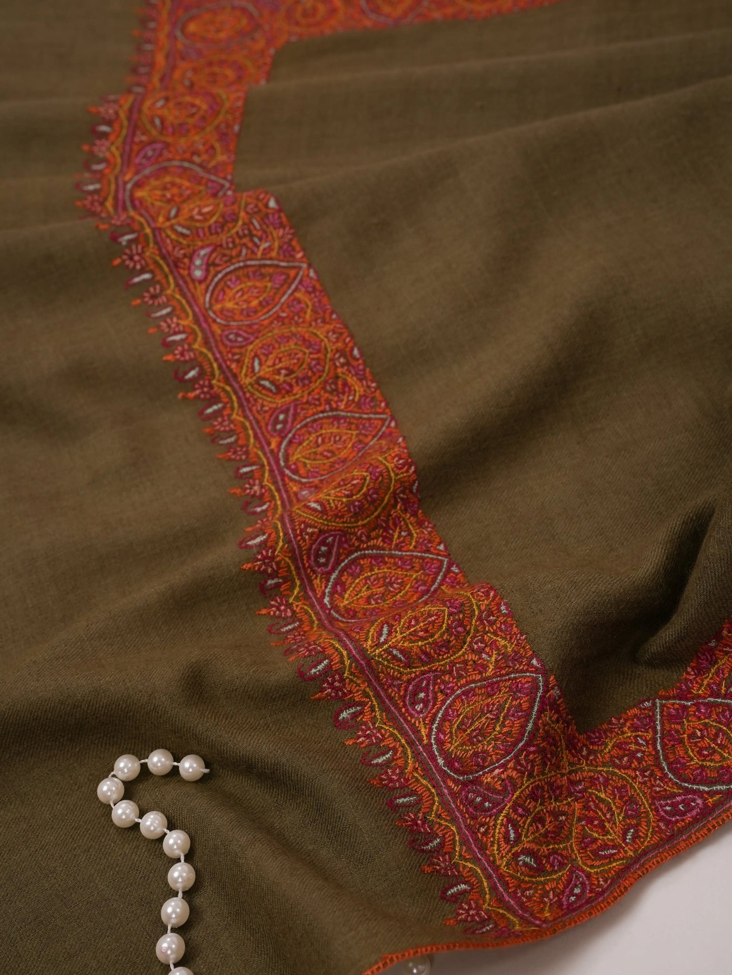 Classic Neemdaur Hand Embroidered Pure Pashmina Shawl Shahkaar.com