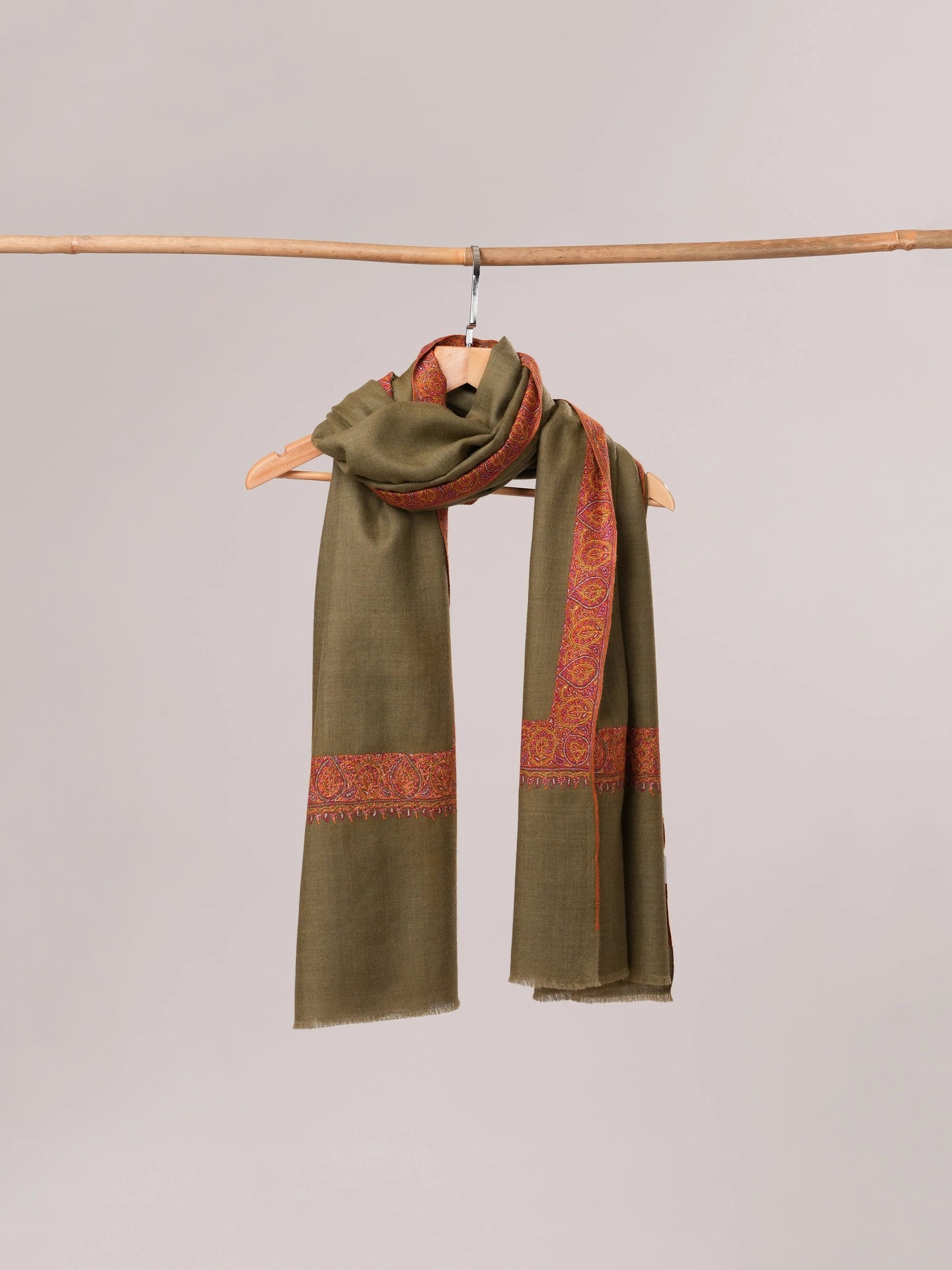 Classic Neemdaur Hand Embroidered Pure Pashmina Shawl Shahkaar.com