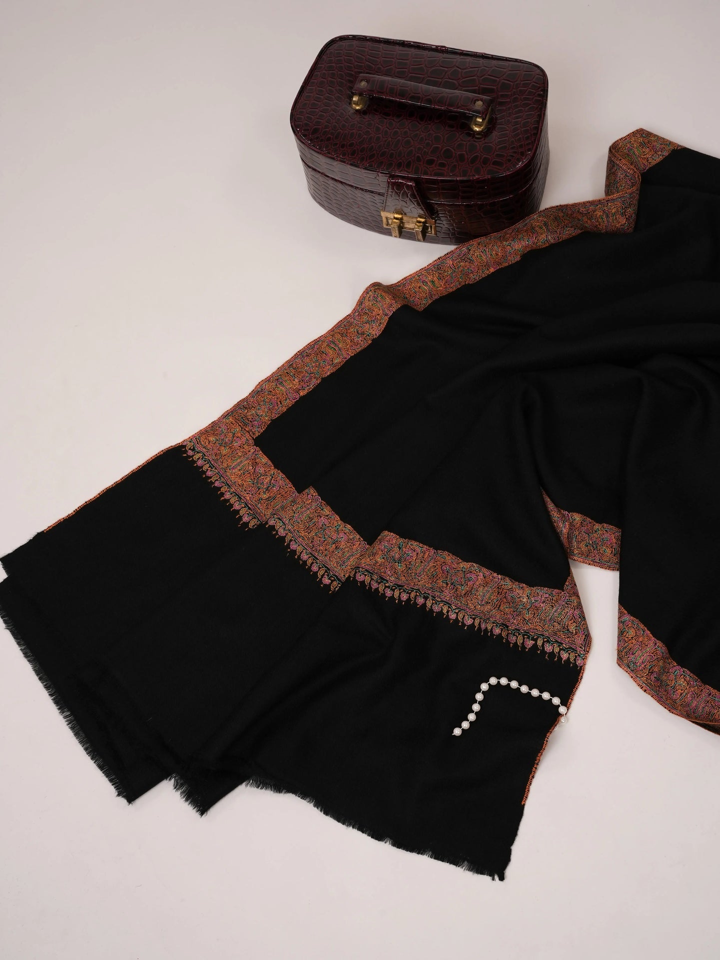 Classic Neemdaur Hand Embroidered Pure Pashmina Shawl Shahkaar.com