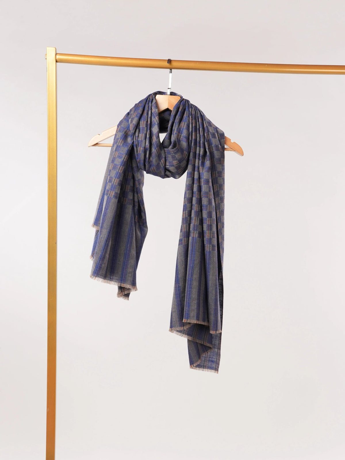 Blue Dual Shade Weave Soft Handwoven Pashmina Shawl